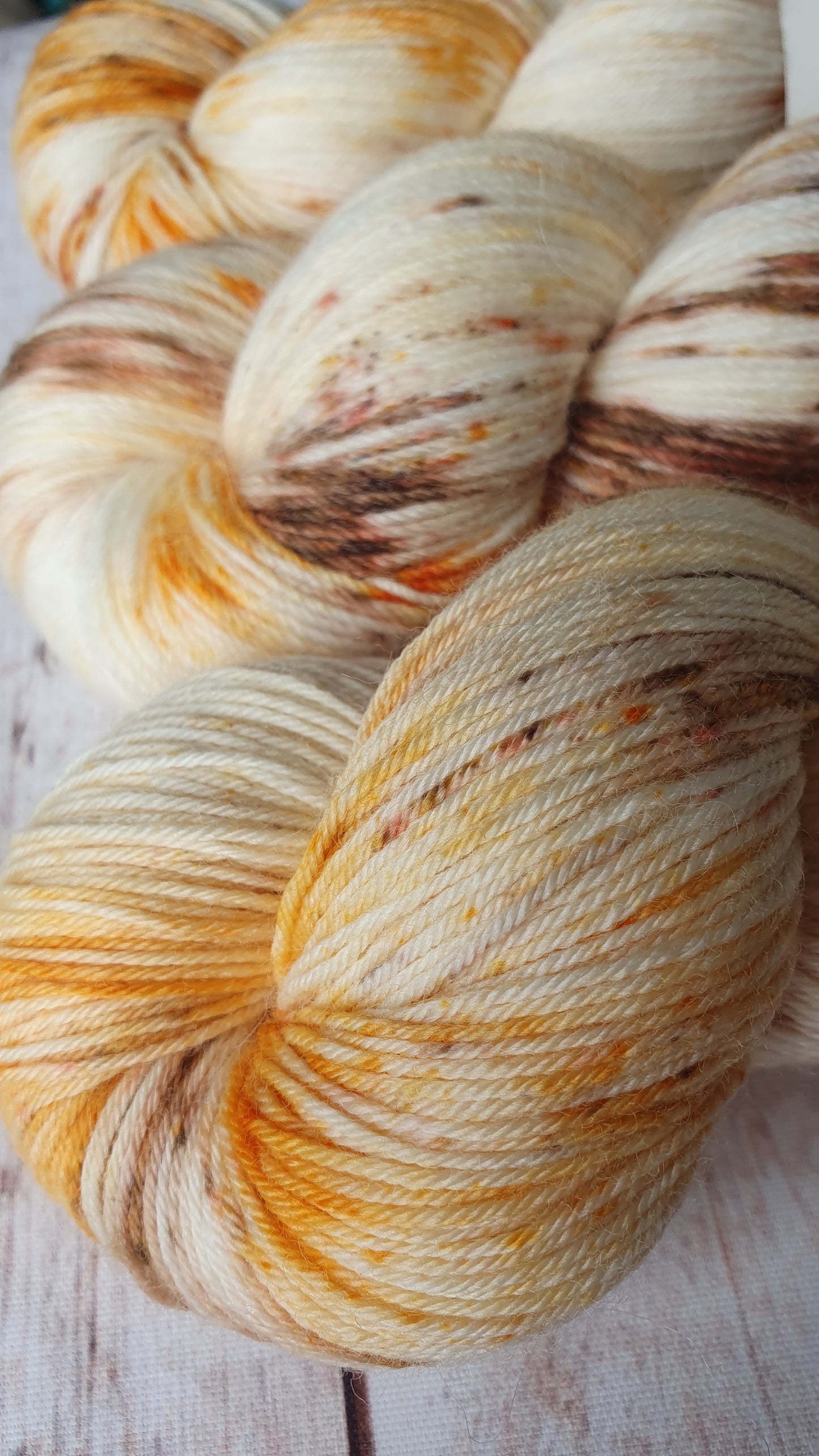 Pumpkin Latte - Hand dyed yarn - 4ply & DK Merino nylon