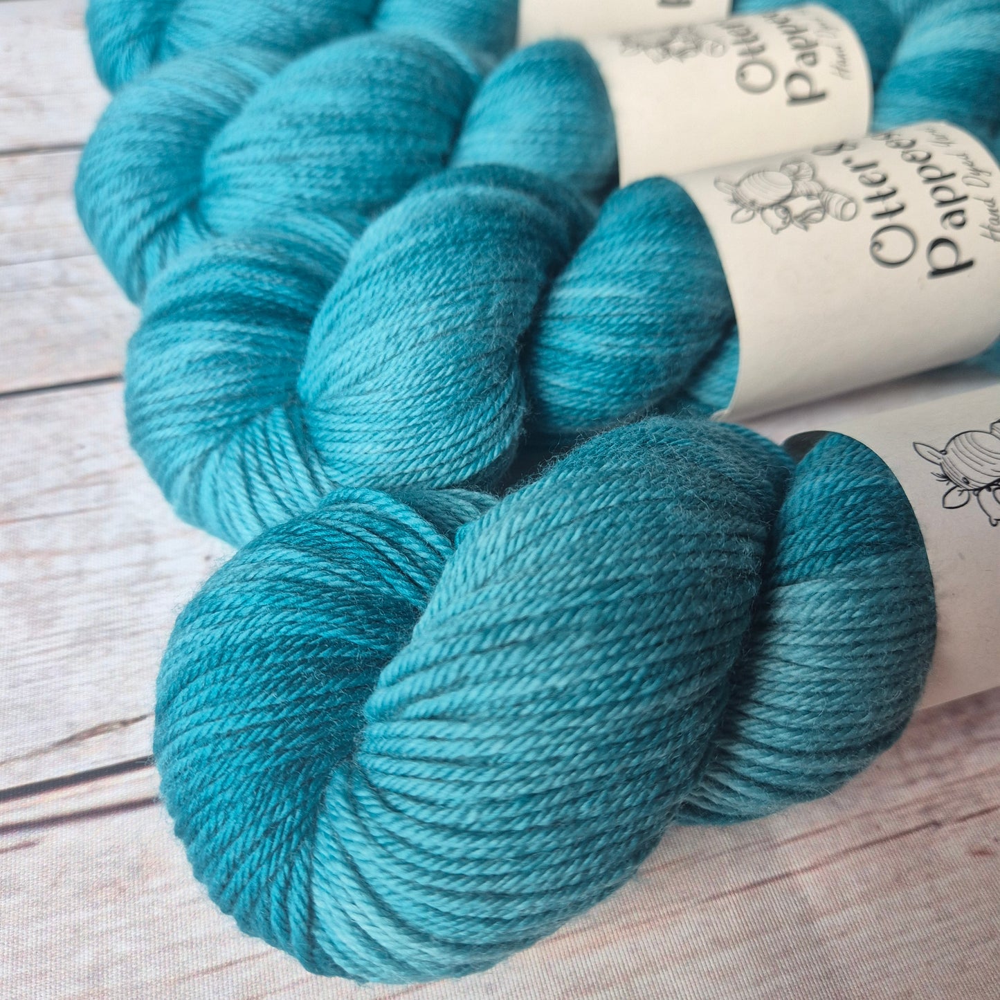 Teal Treasures - Hand dyed yarn - 4ply & DK Merino nylon, DK Donegal Nep/Merino