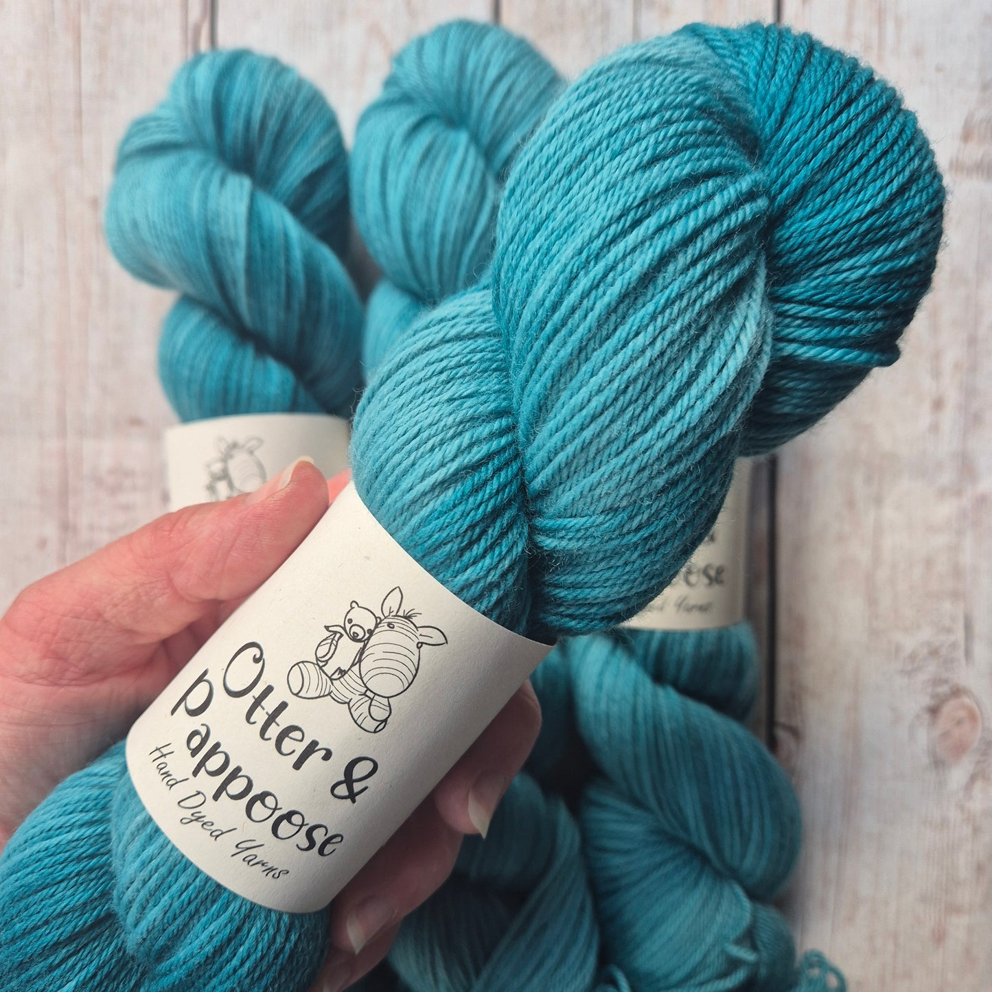 Teal Treasures - Hand dyed yarn - 4ply & DK Merino nylon, DK Donegal Nep/Merino