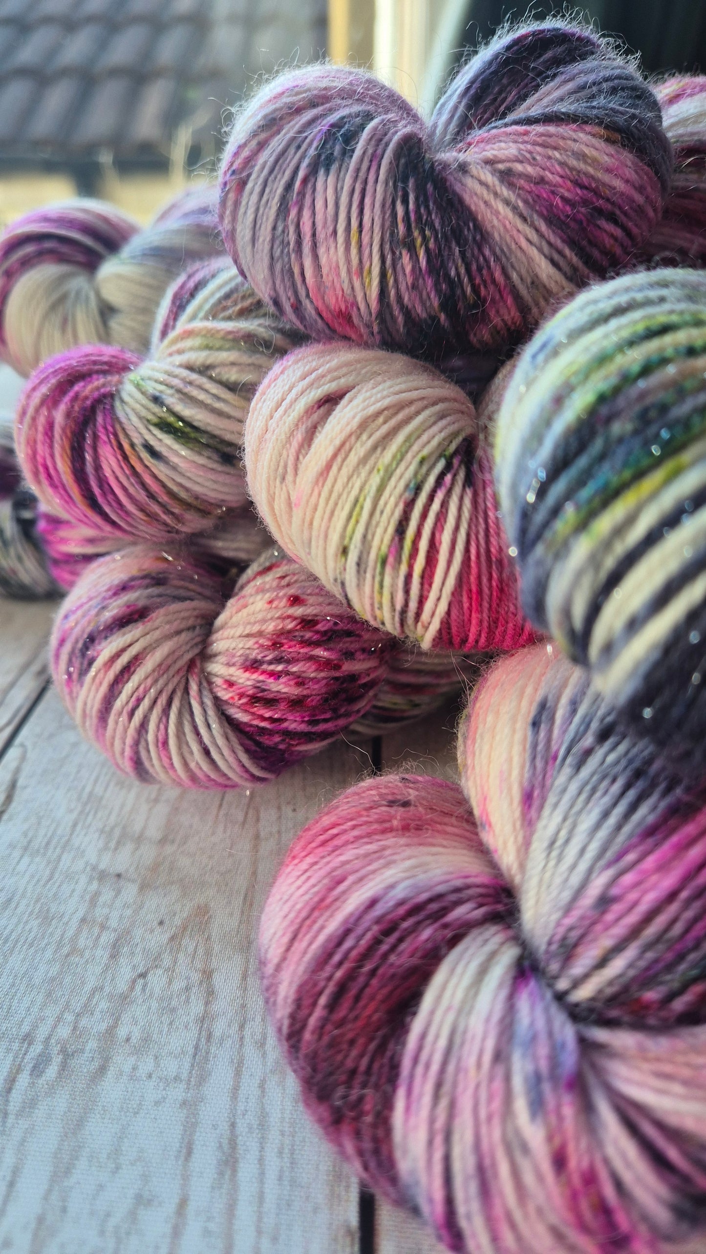 Rufio - Hand dyed yarn - 4ply Merino nylon, 4ply Alpaca, DK Sparkle