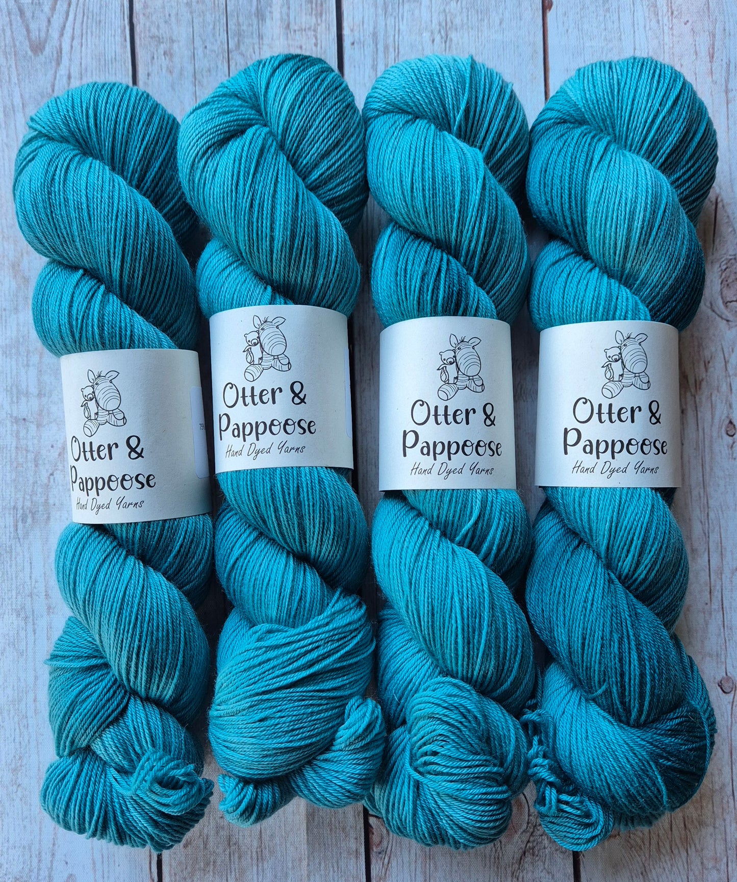 Teal Treasures - Hand dyed yarn - 4ply & DK Merino nylon, DK Donegal Nep/Merino