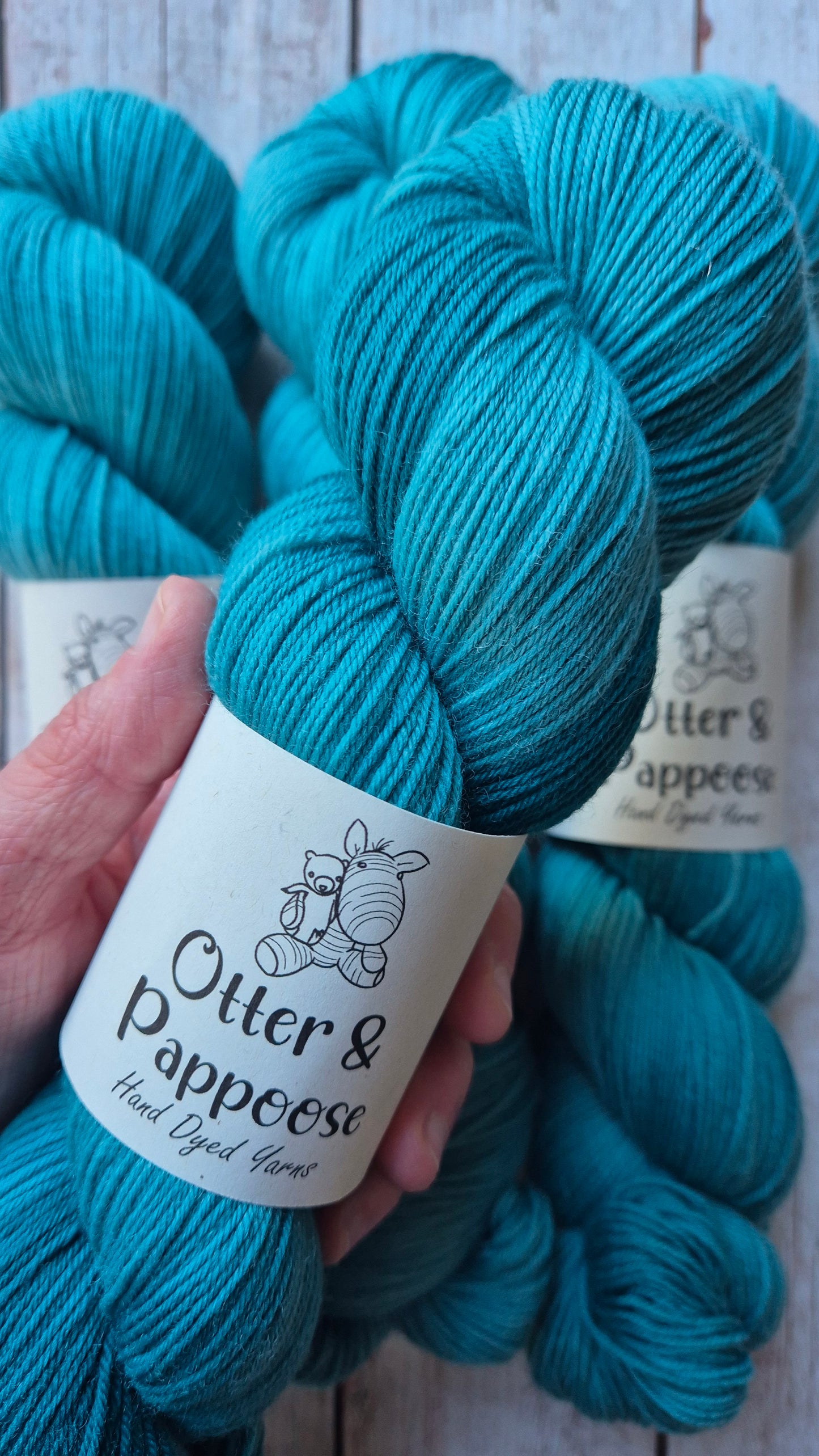 Teal Treasures - Hand dyed yarn - 4ply & DK Merino nylon, DK Donegal Nep/Merino