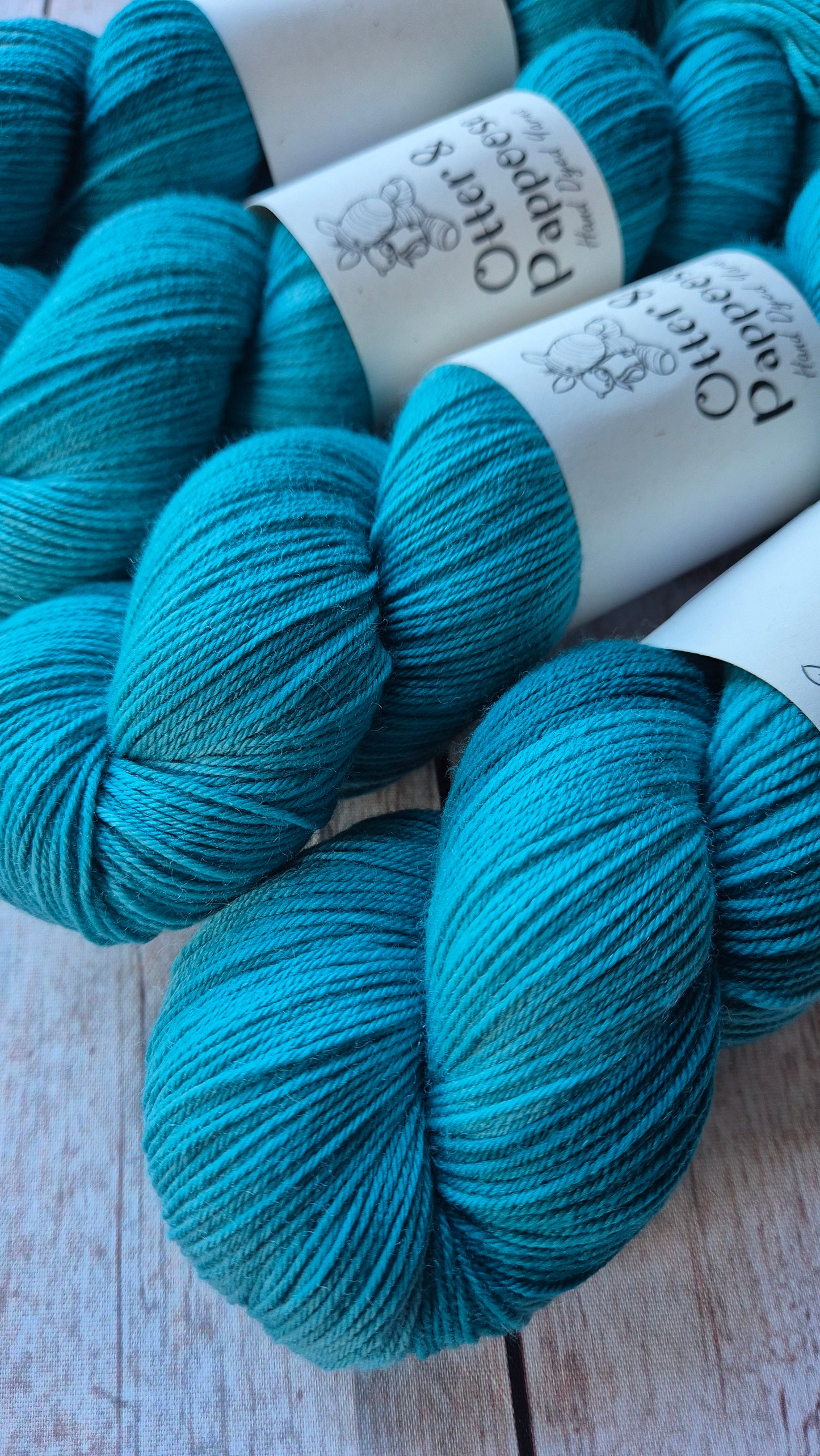 Teal Treasures - Hand dyed yarn - 4ply & DK Merino nylon, DK Donegal Nep/Merino