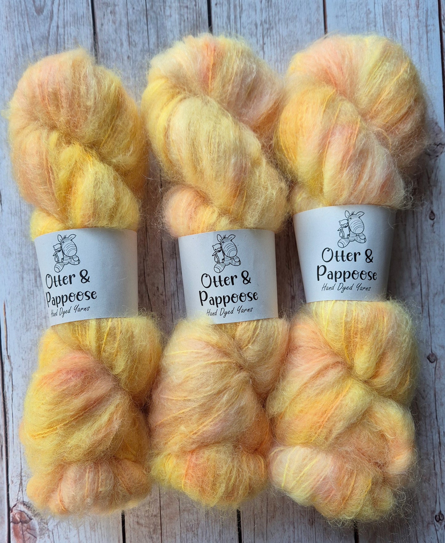 Orangeade - Hand dyed yarn - DK Kid Fluff Mohair Merino