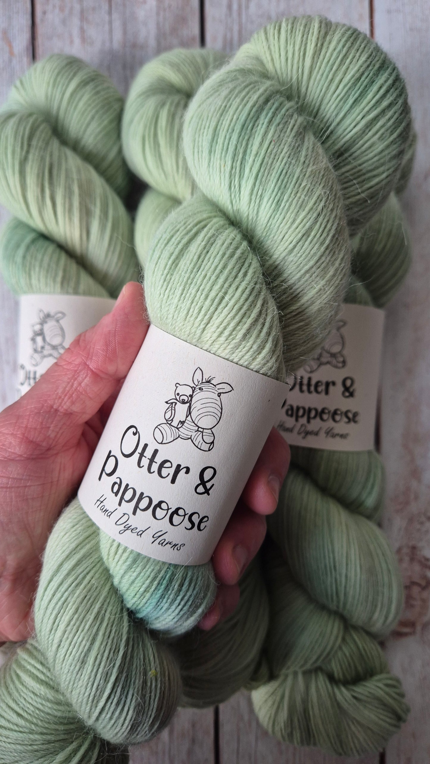 Pistachio Cream - Hand dyed yarn - 4ply Alpaca