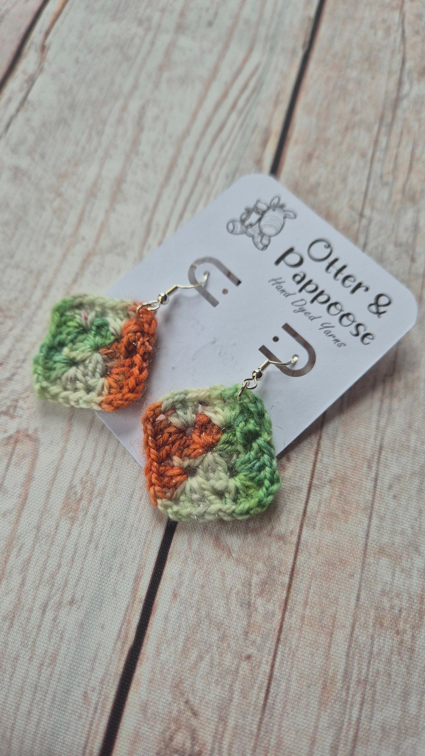 Granny Square Earrings - Single colourway - Hook 925 Silver