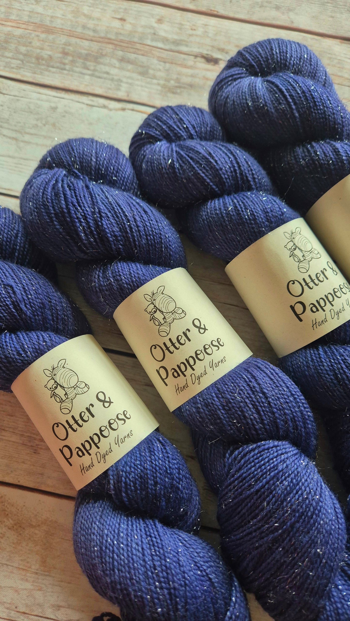 Inkwell - Hand dyed yarn - 4ply Merino nylon, 4ply Sparkle, 4ply Alpaca, High Twist Sock 75/25