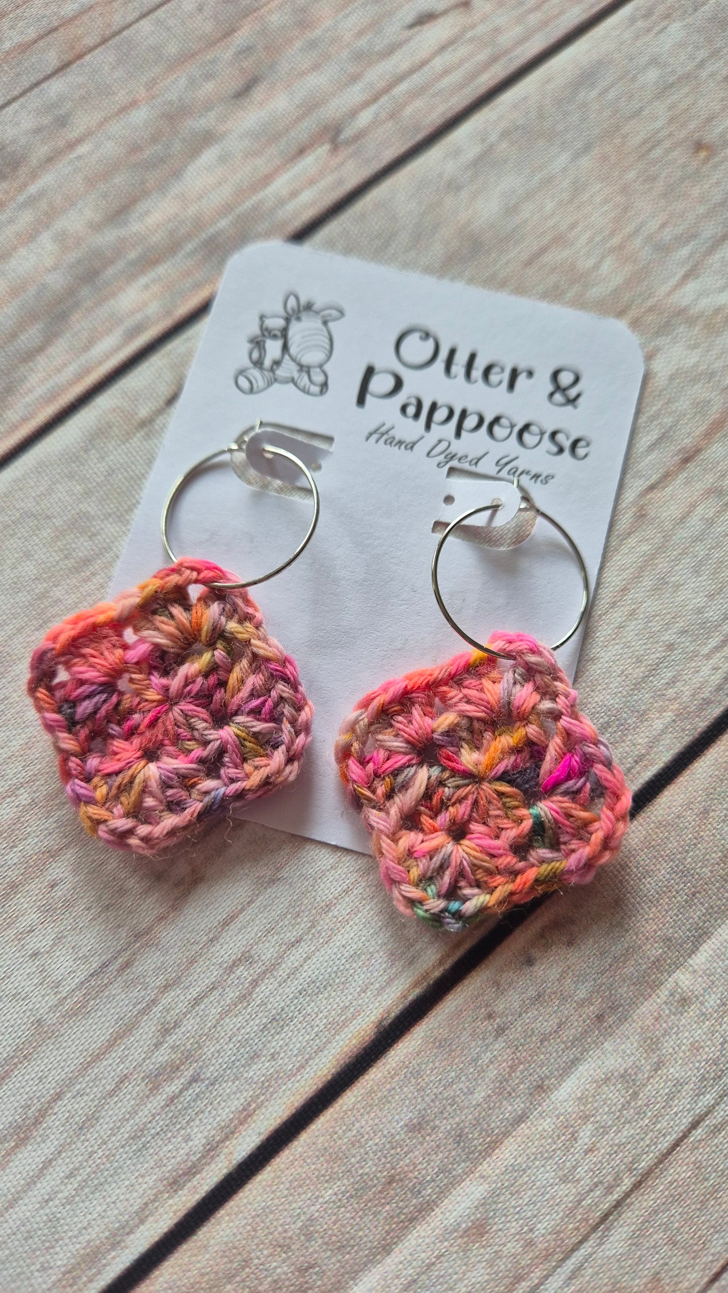 Granny Square Earrings - Hoop Stainless Steel