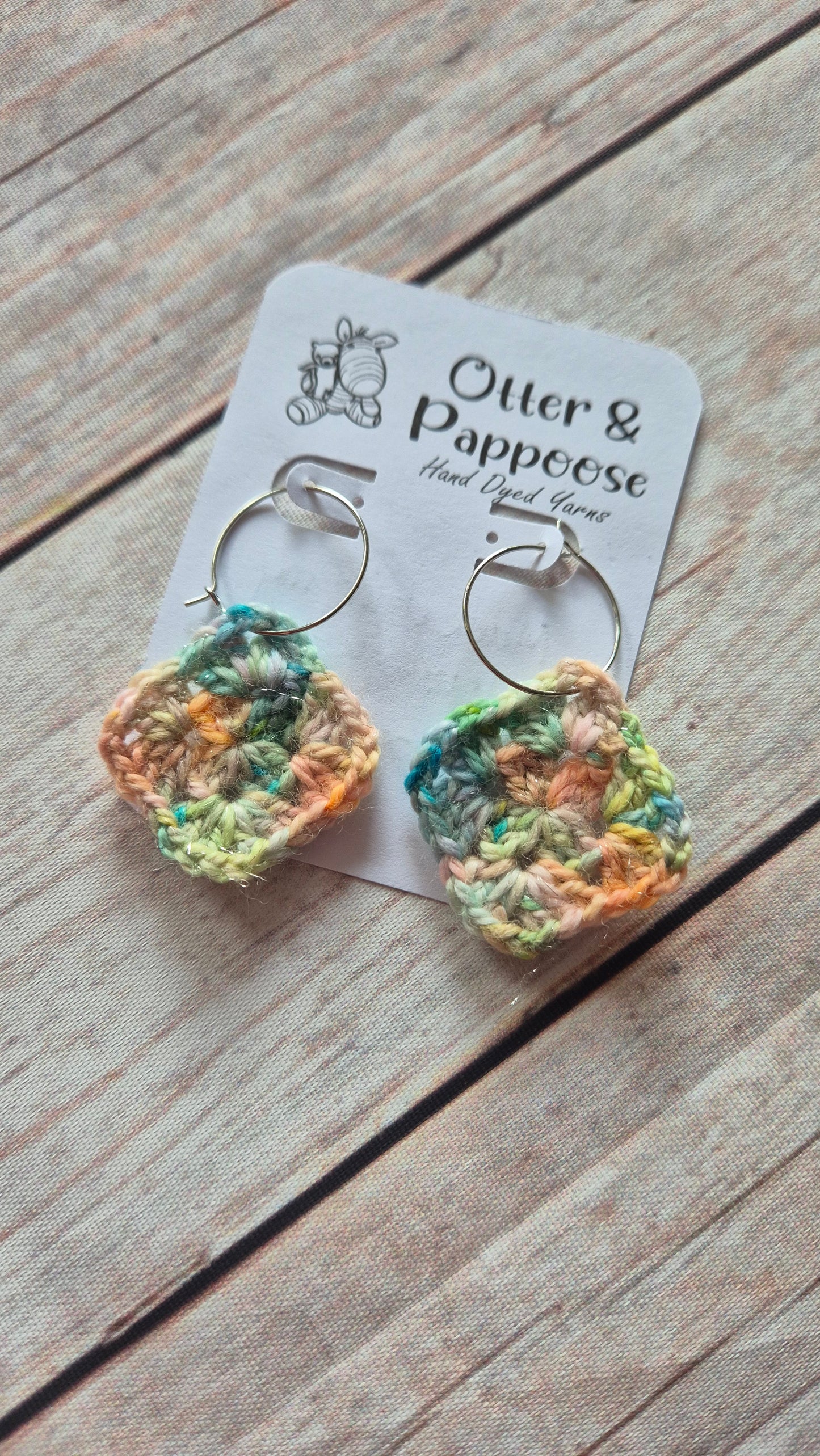 Granny Square Earrings - Hoop Stainless Steel