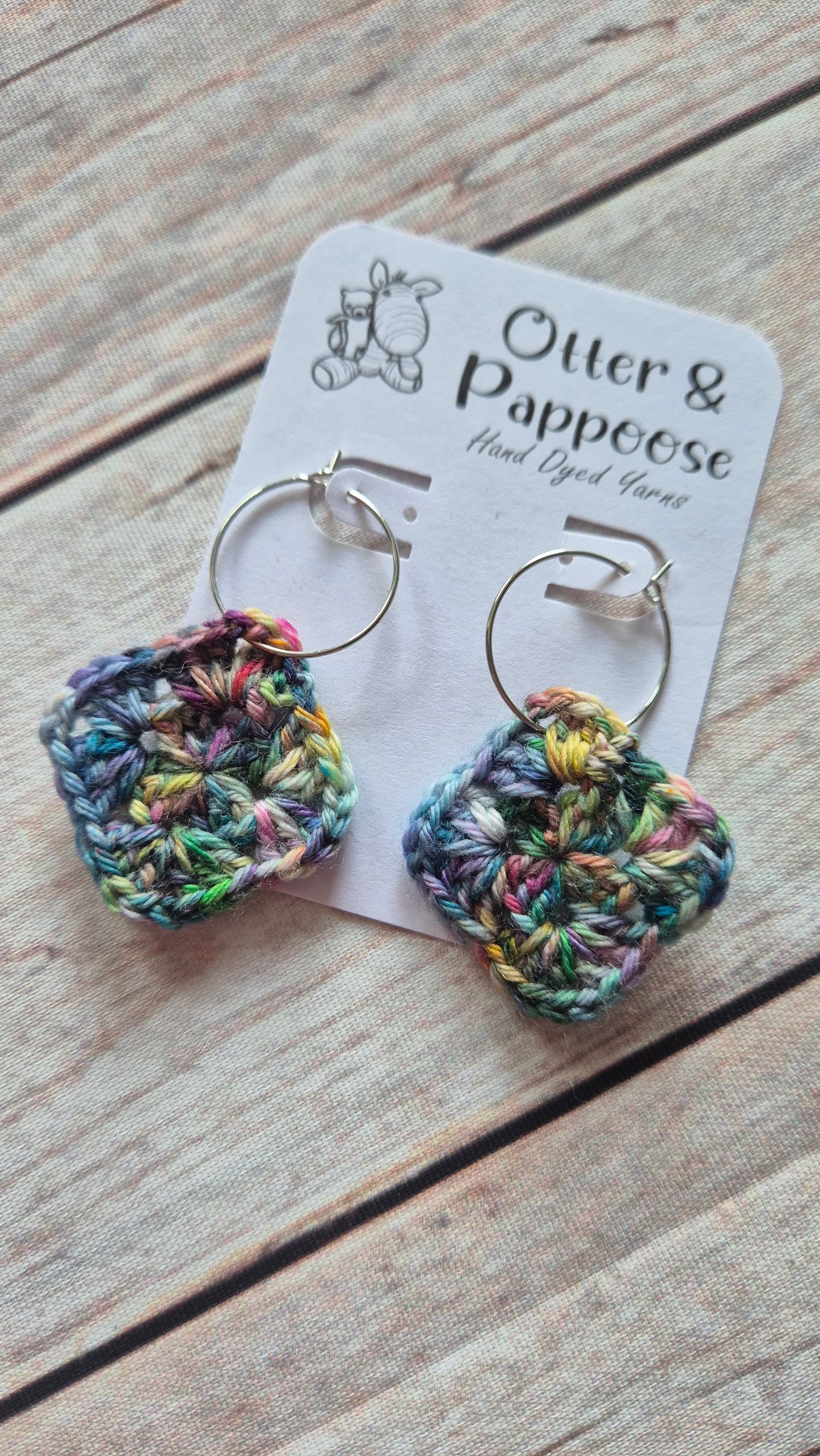 Granny Square Earrings - Hoop Stainless Steel