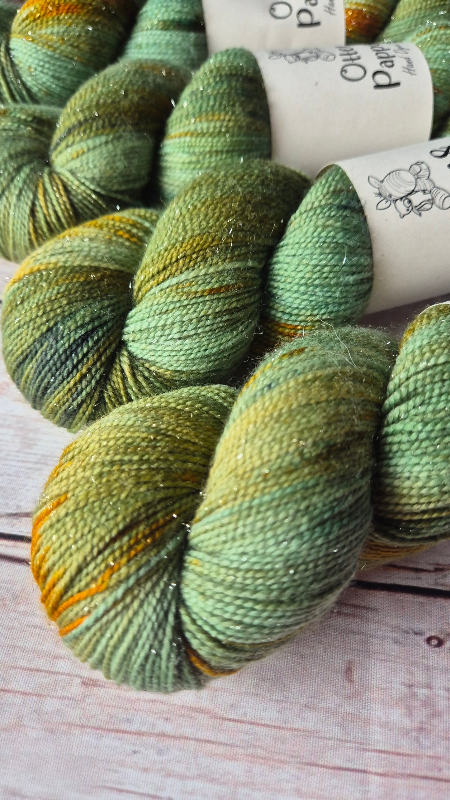 Life In The Long Grass - Hand dyed yarn - 4ply Merino nylon, 4ply Sparkle