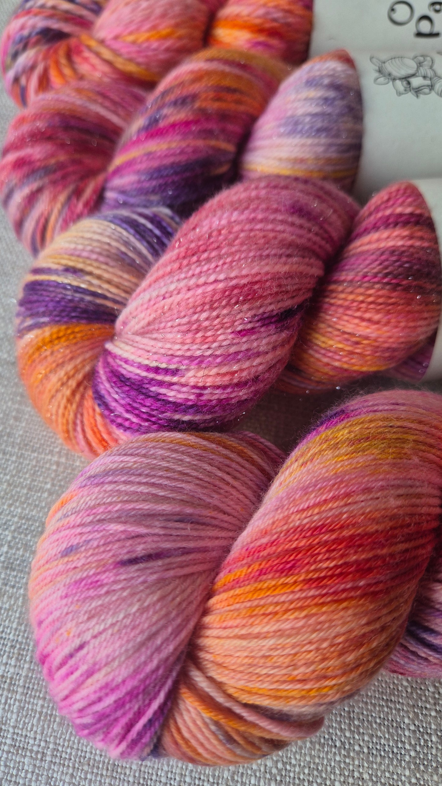 Scrumptiously Sweet - Hand dyed yarn - 4ply Merino nylon, 4ply & DK Sparkle, Chunky Merino nylon
