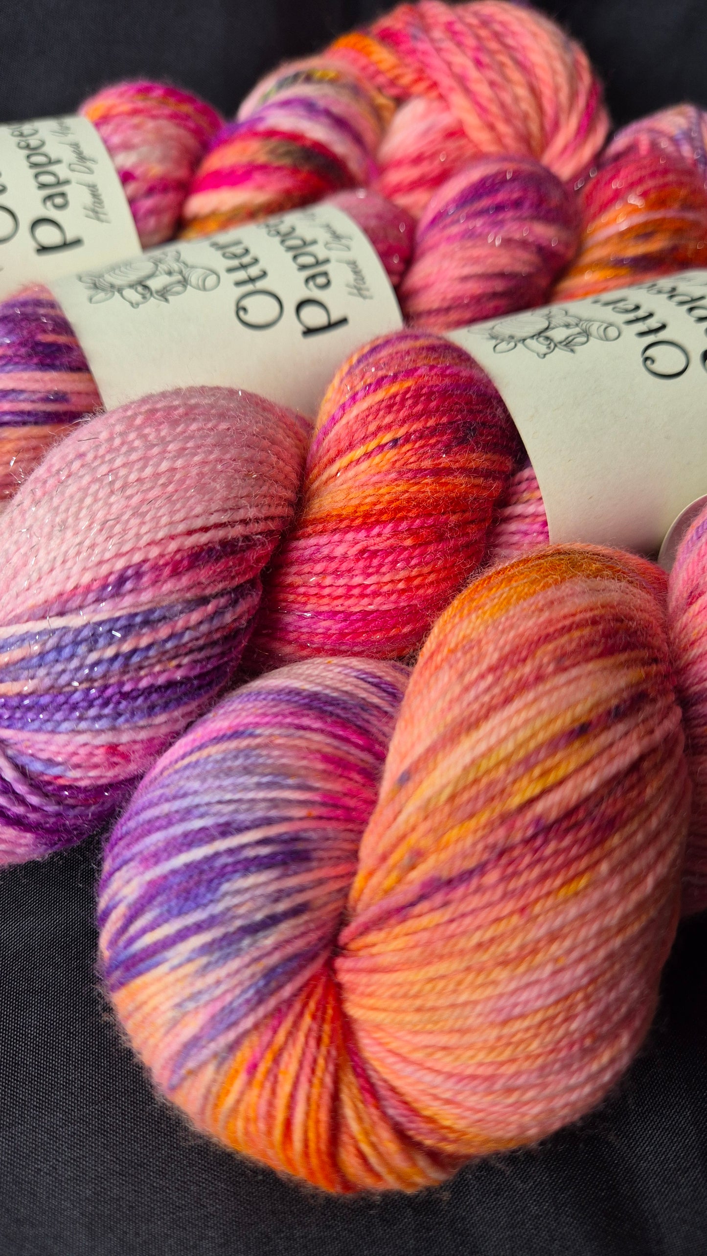 Scrumptiously Sweet - Hand dyed yarn - 4ply Merino nylon, 4ply & DK Sparkle, Chunky Merino nylon