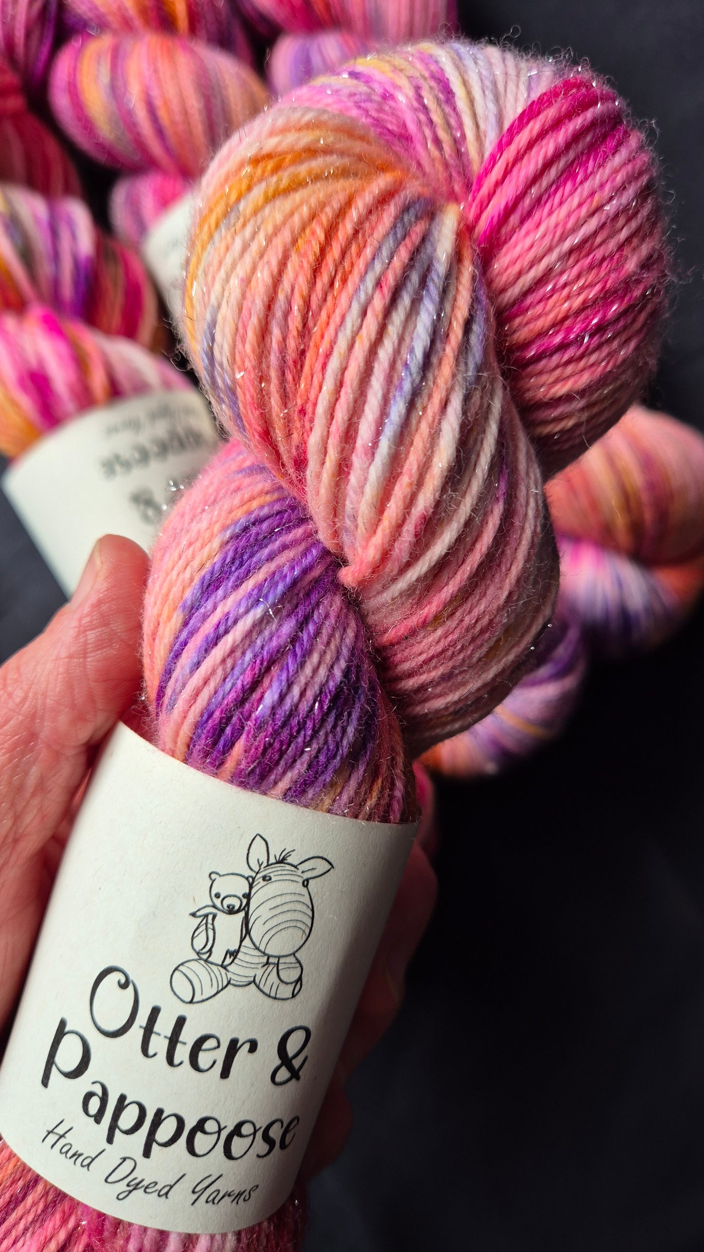 Scrumptiously Sweet - Hand dyed yarn - 4ply Merino nylon, 4ply & DK Sparkle, Chunky Merino nylon