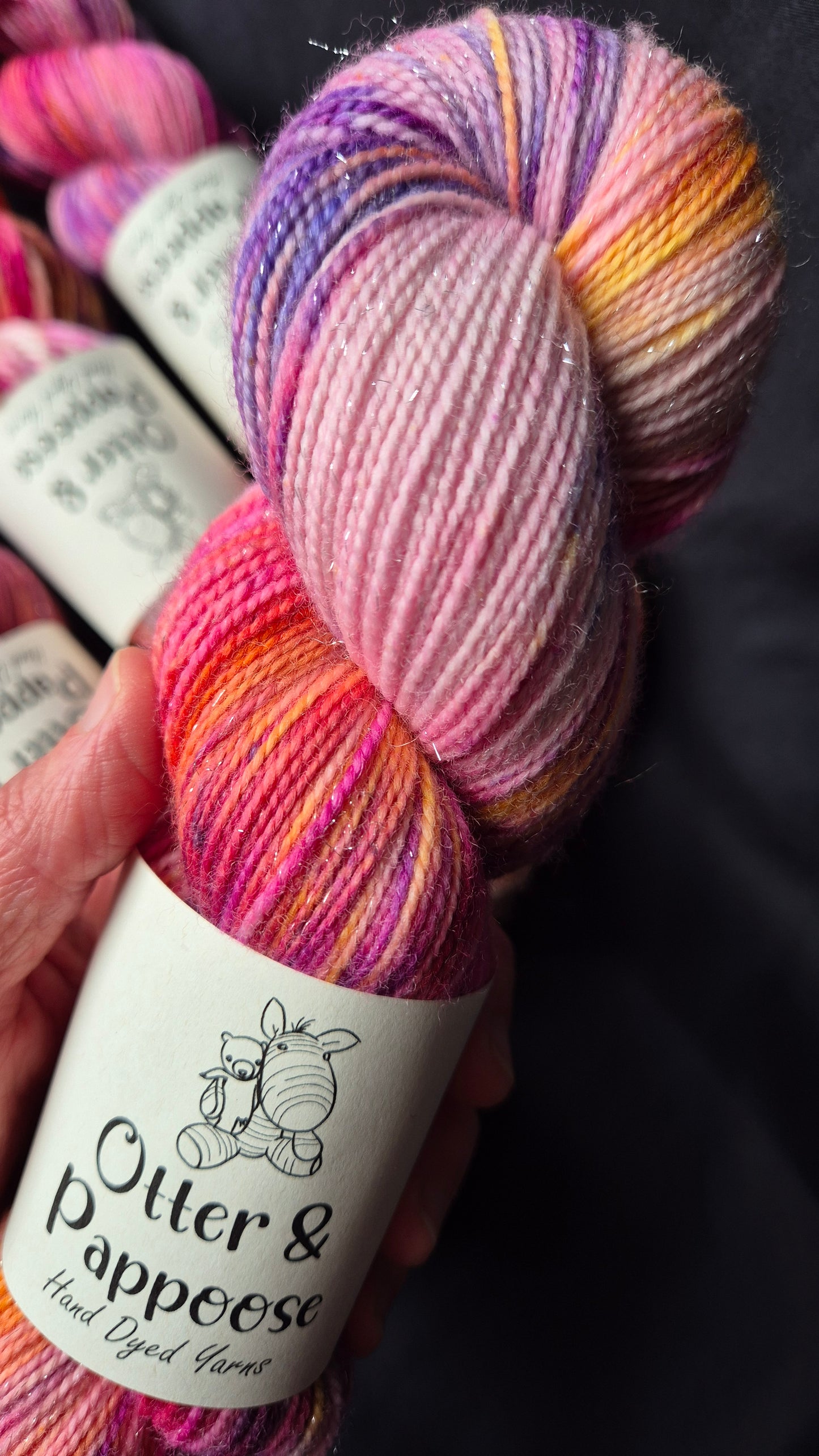 Scrumptiously Sweet - Hand dyed yarn - 4ply Merino nylon, 4ply & DK Sparkle, Chunky Merino nylon