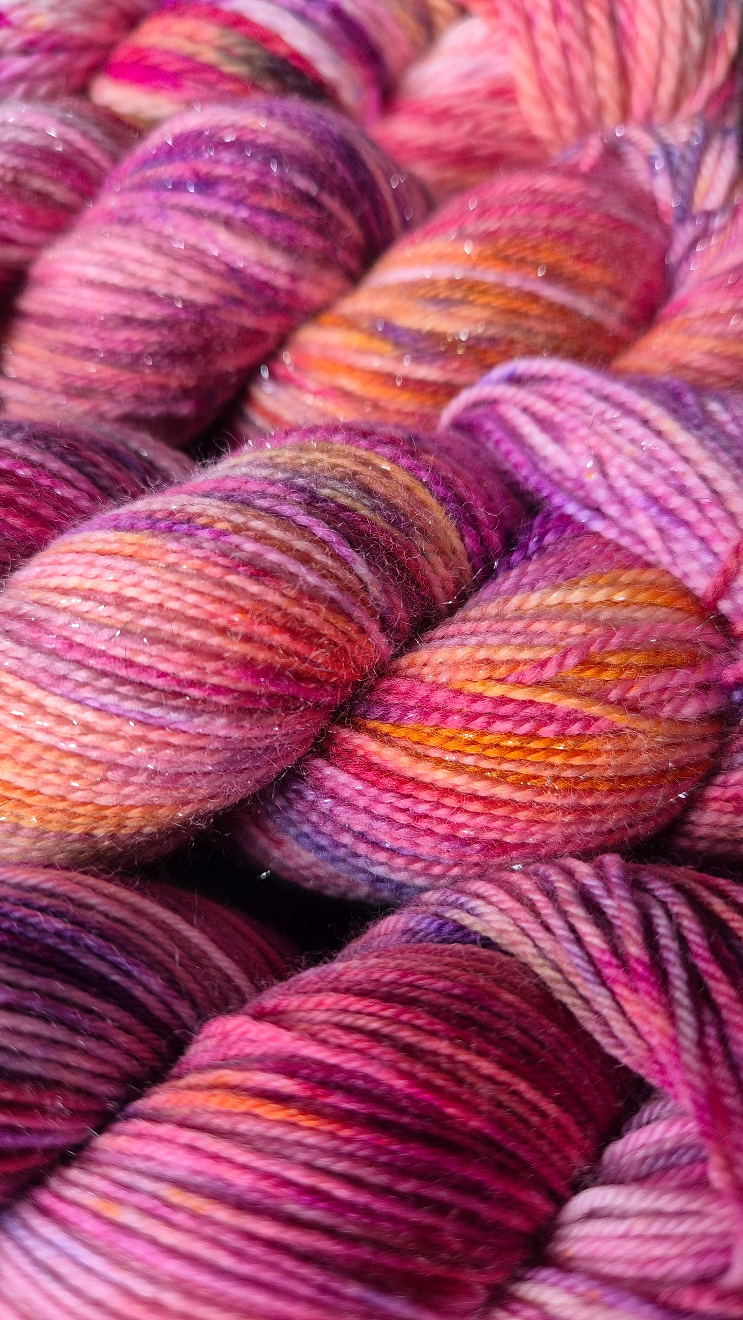 Scrumptiously Sweet - Hand dyed yarn - 4ply Merino nylon, 4ply & DK Sparkle, Chunky Merino nylon