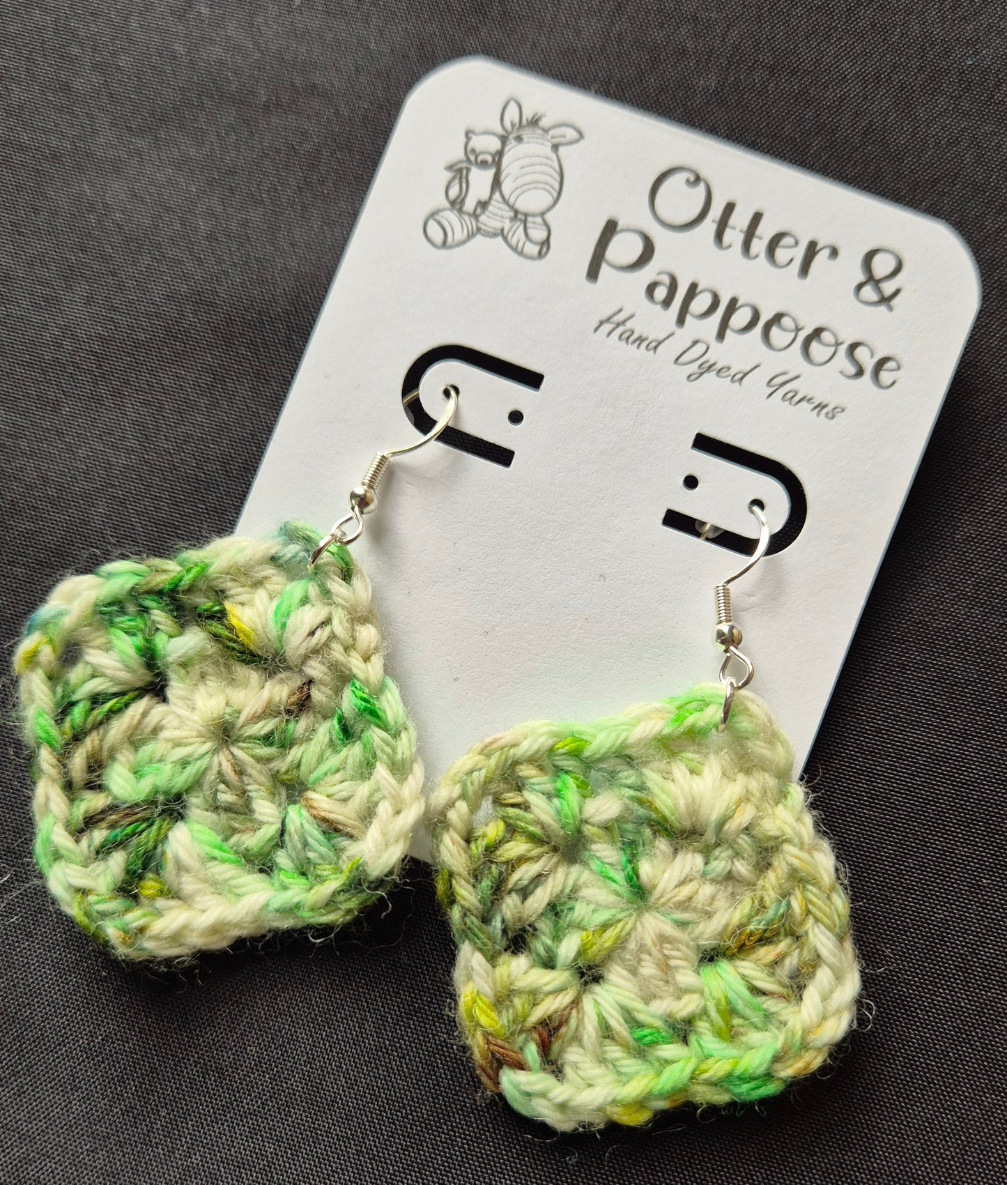 Large Granny Square Earrings - Hook 925 Silver