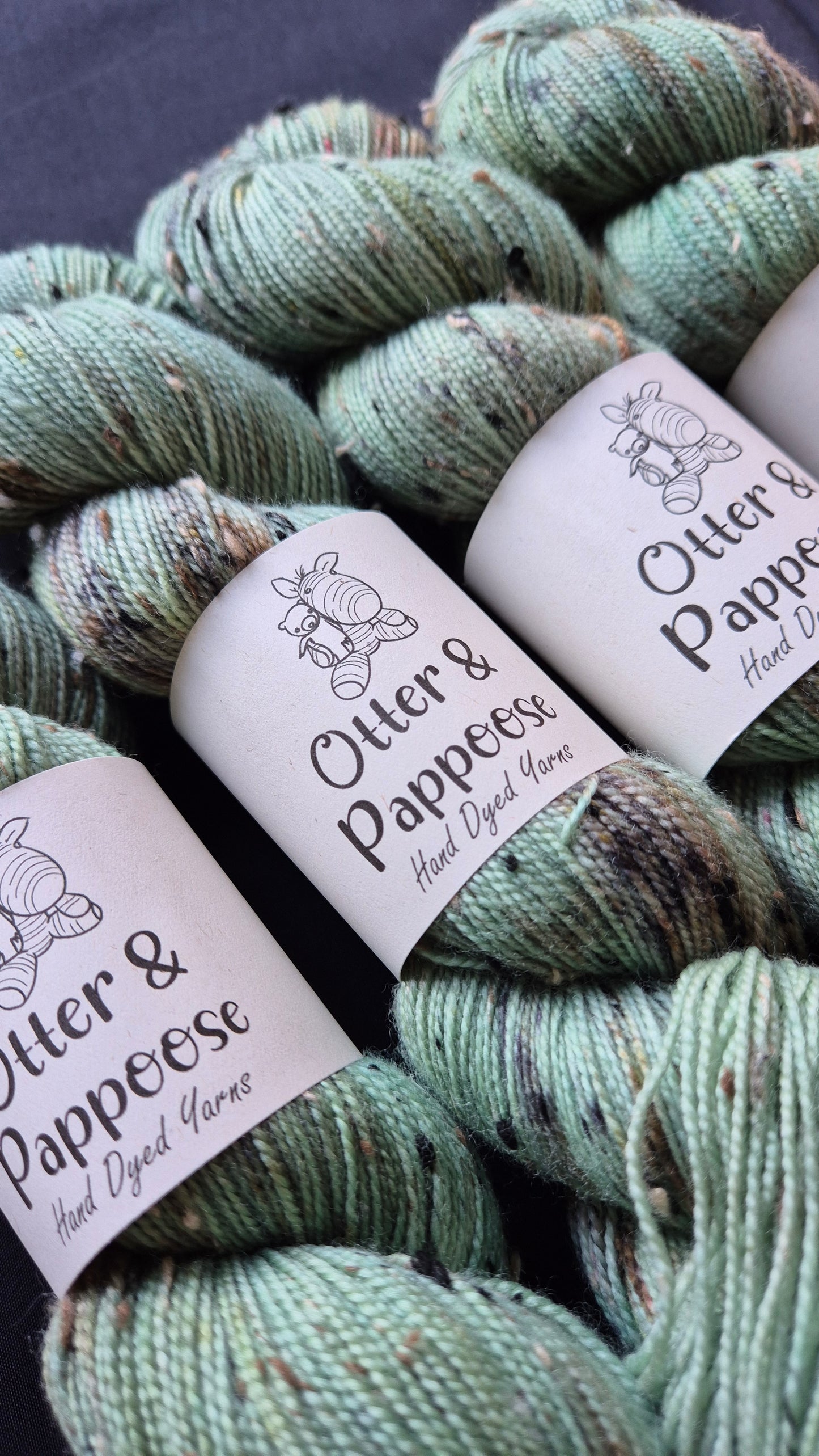Sage Leaf - Hand dyed yarn - 4ply Alpaca, 4ply Donegal Nep/Merino
