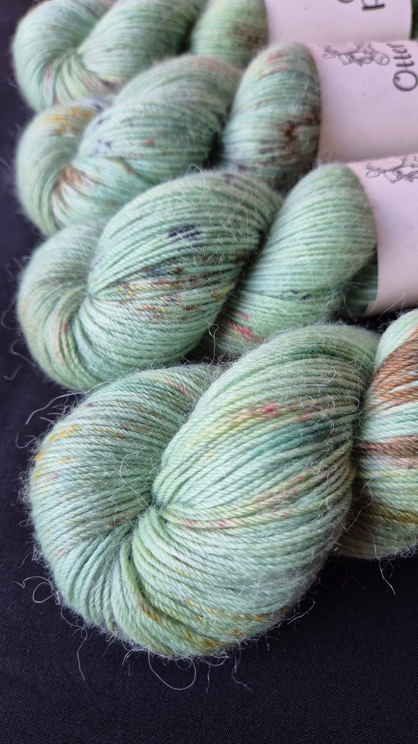 Sage Leaf - Hand dyed yarn - 4ply Alpaca, 4ply Donegal Nep/Merino