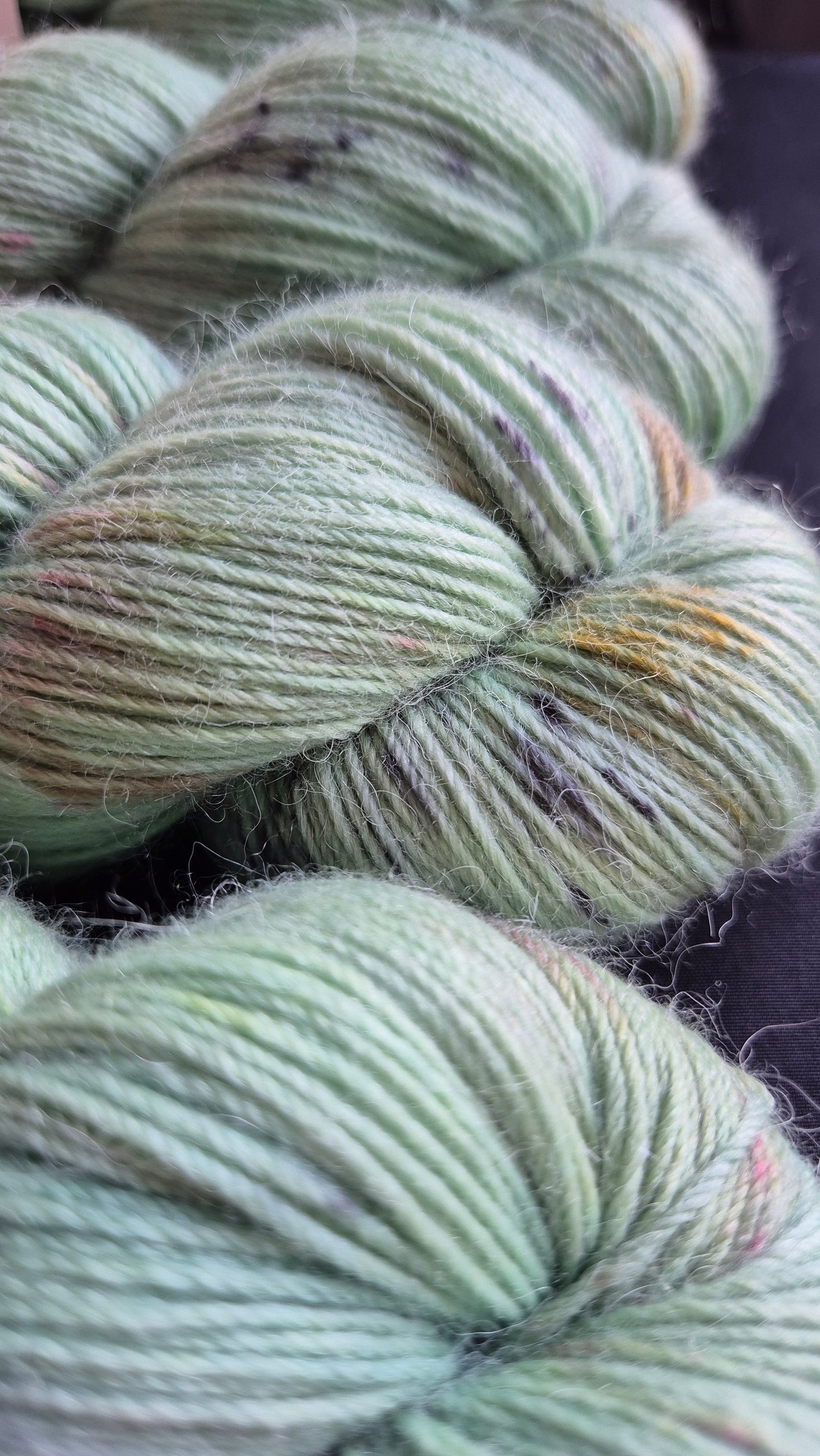 Sage Leaf - Hand dyed yarn - 4ply Alpaca, 4ply Donegal Nep/Merino