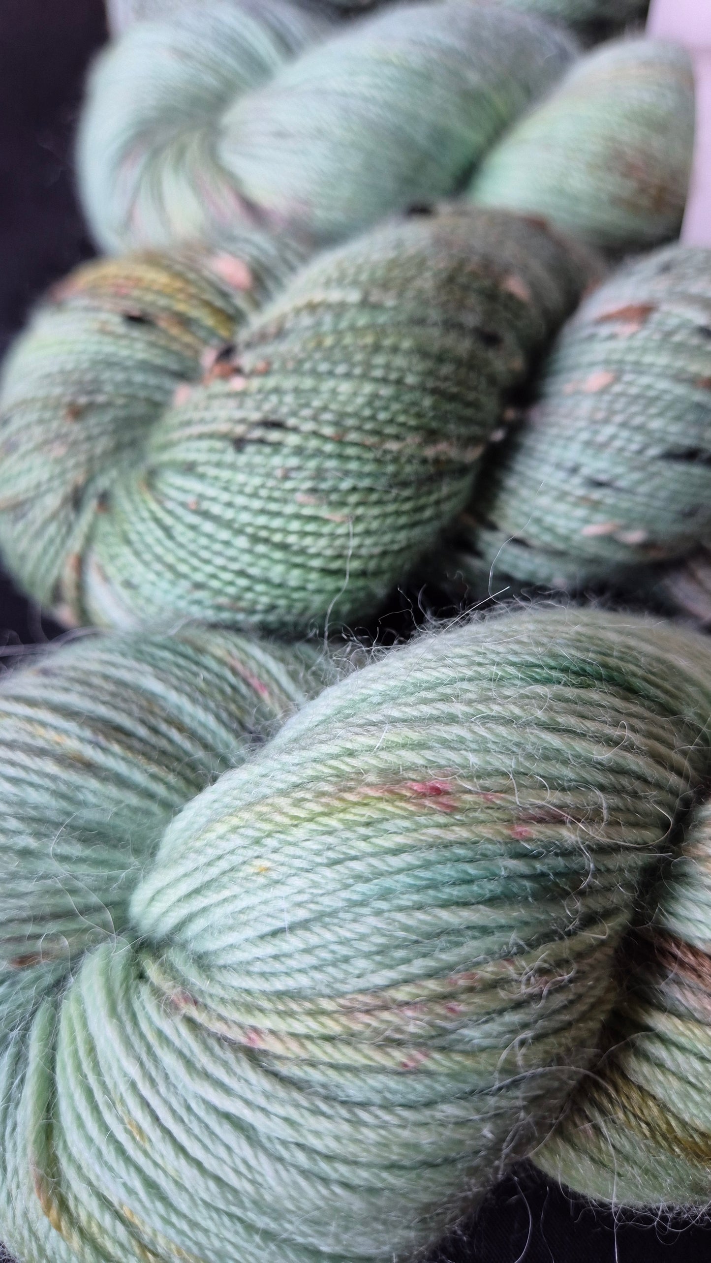 Sage Leaf - Hand dyed yarn - 4ply Alpaca, 4ply Donegal Nep/Merino