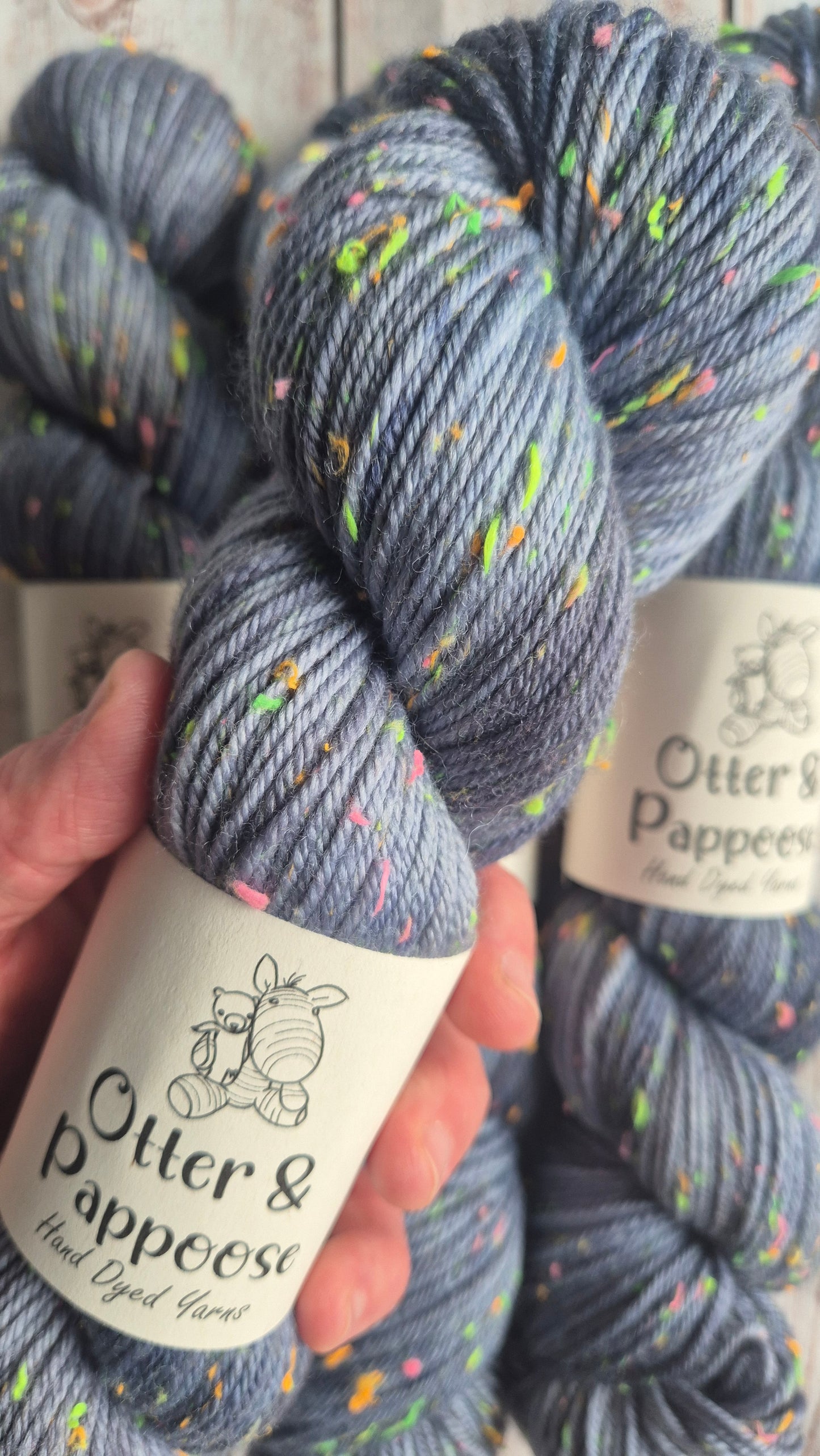 Thunder and Lightening - Hand dyed yarn - Neon DK Donegal Nep/Merino
