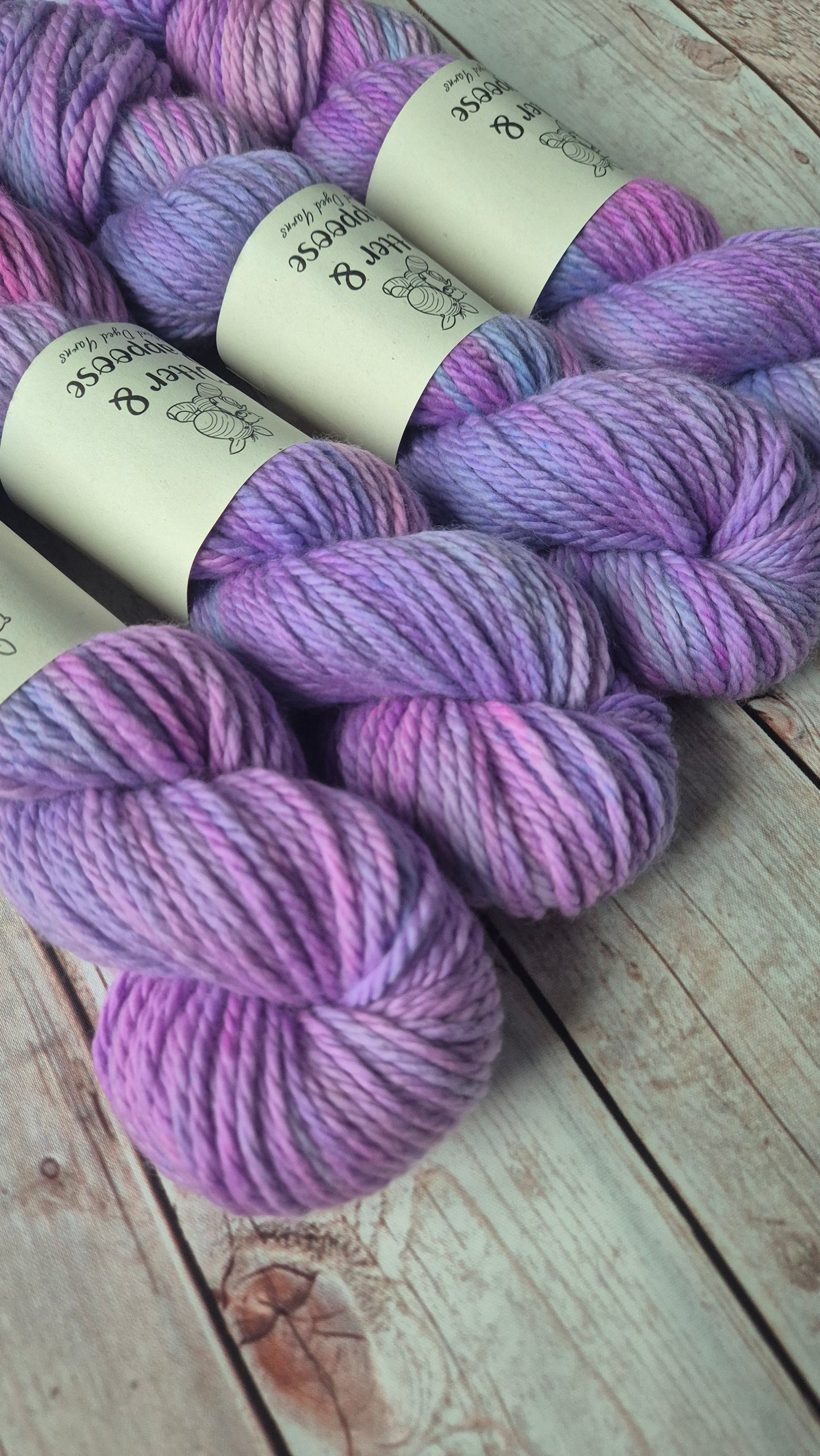 Plum Ice - Hand dyed yarn - Chunky Merino