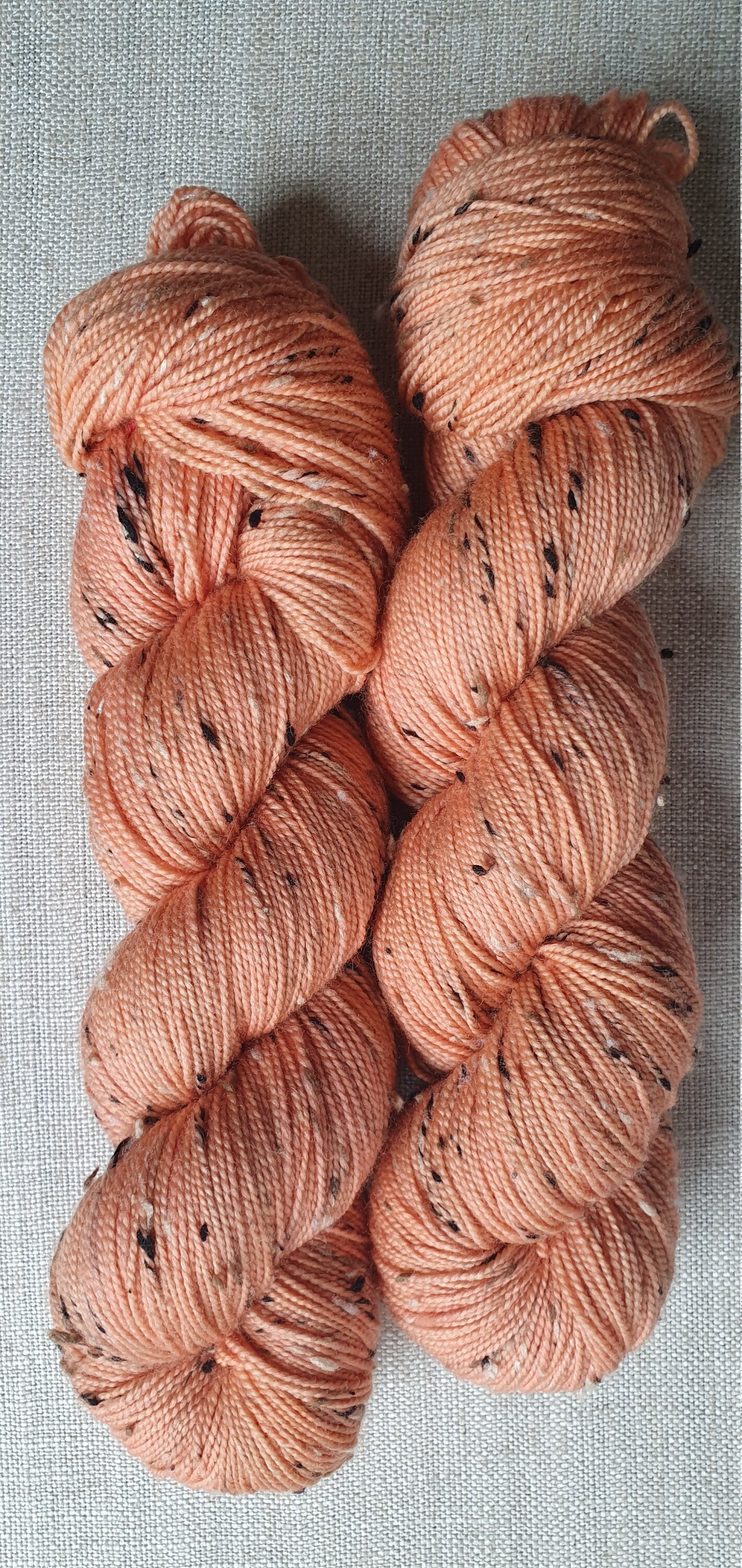 Just Peachy - Hand dyed yarn - 4ply Donegal Nep/Merino