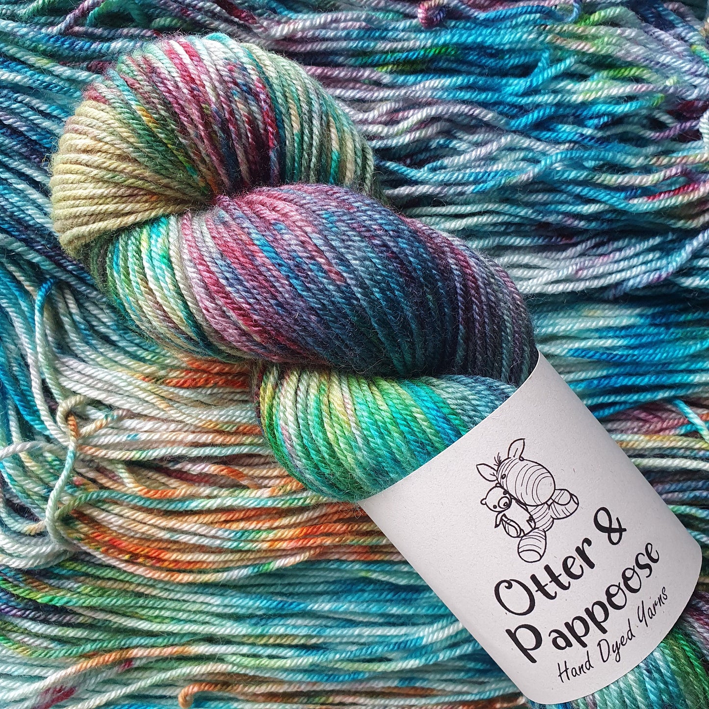 Peacock - Hand dyed yarn - DK Merino, DK Bluefaced Leicester/Silk