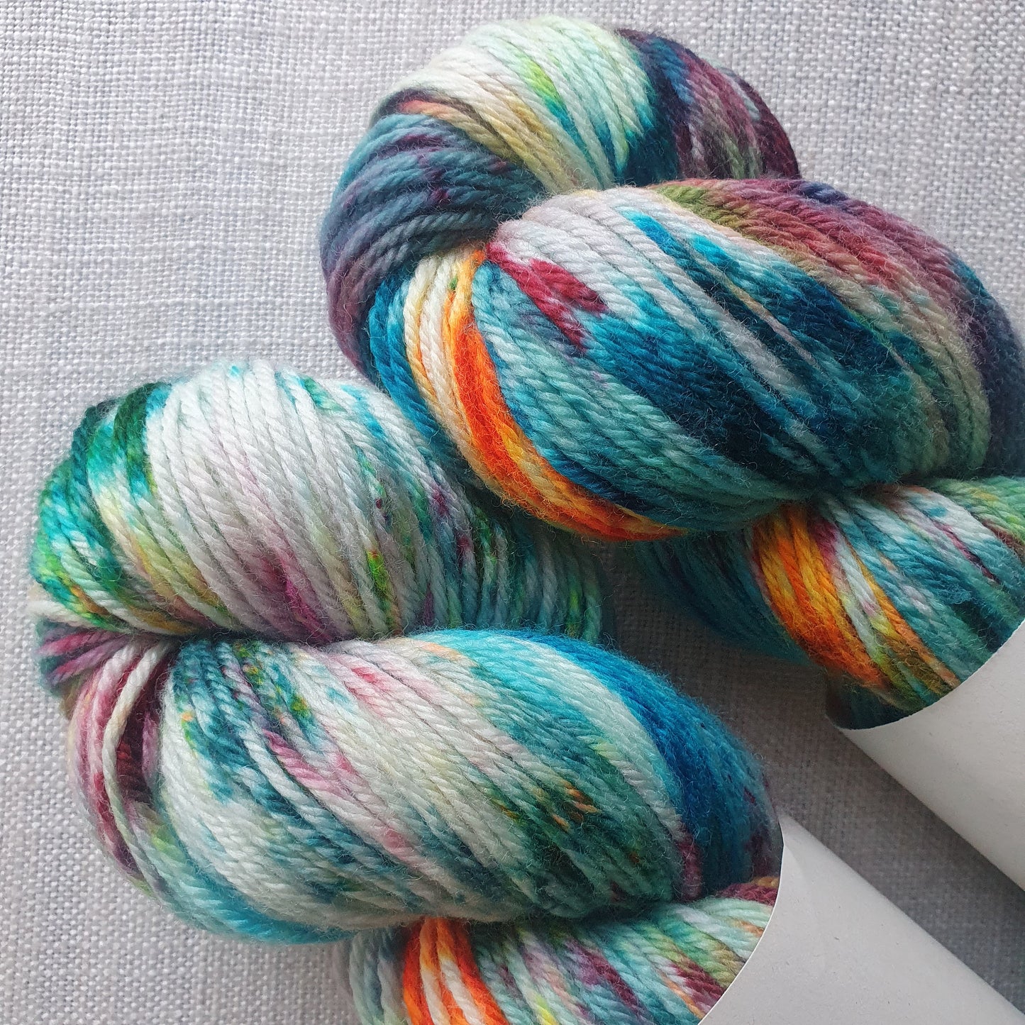 Peacock - Hand dyed yarn - DK Merino, DK Bluefaced Leicester/Silk