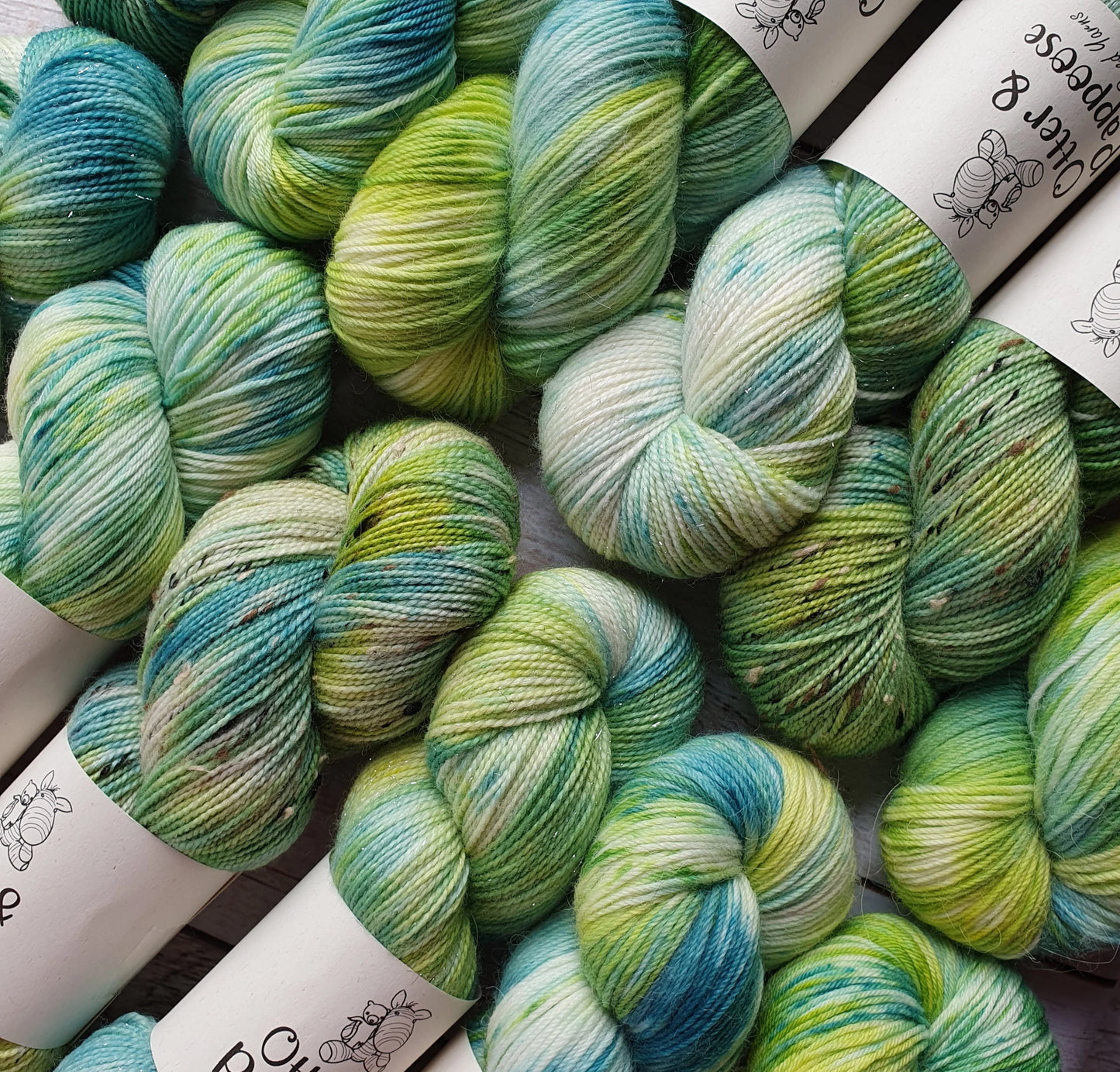 Sea View - Hand dyed yarn - 4ply Merino nylon, 4ply Sparkle, 4ply Alpaca, 4ply Donegal Nep/Merino