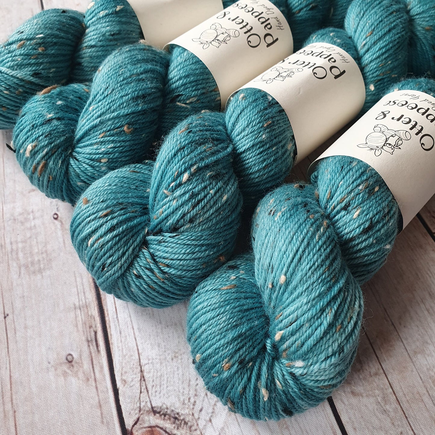 Teal Treasures - Hand dyed yarn - 4ply & DK Merino nylon, DK Donegal Nep/Merino