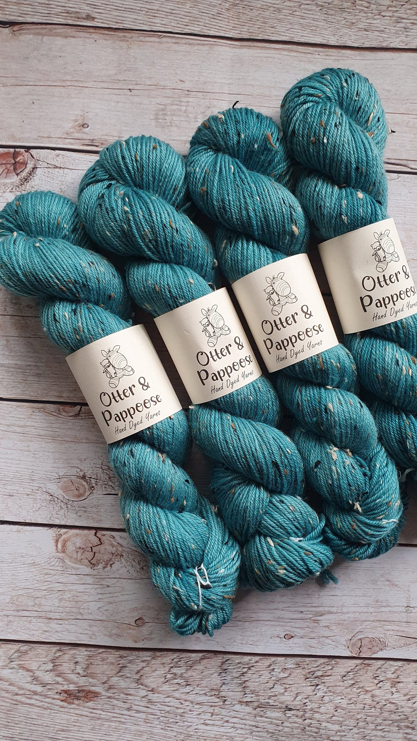 Teal Treasures - Hand dyed yarn - 4ply & DK Merino nylon, DK Donegal Nep/Merino