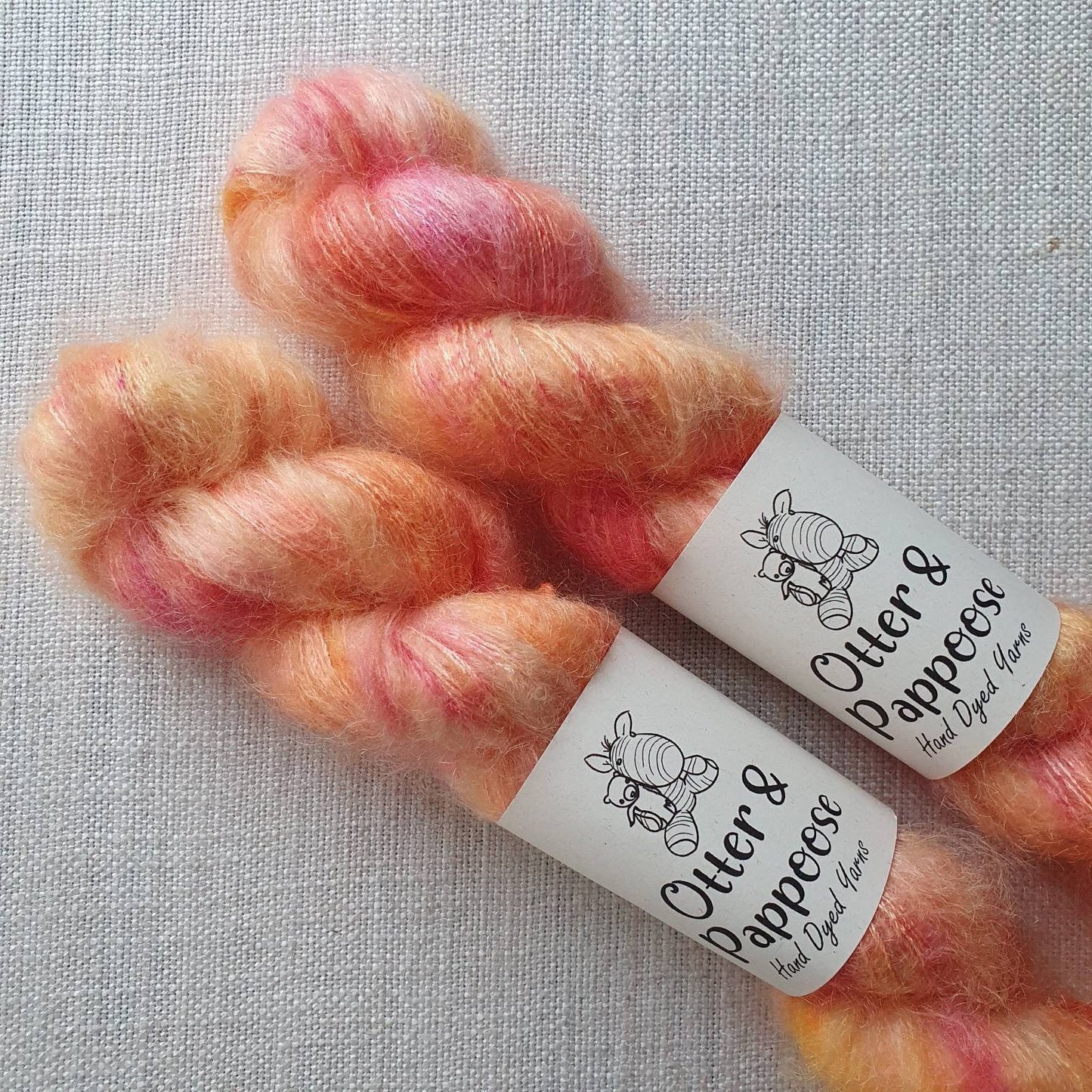 Fuzzy Peach - Hand dyed yarn - Kid Mohair/Silk, lace weight