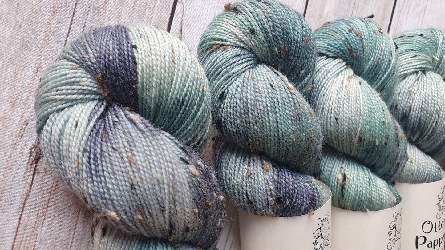 Rainy Day - Hand dyed yarn - 4ply & DK Merino nylon, 4ply & DK Donegal Nep/Merino, 4ply & DK Sparkle