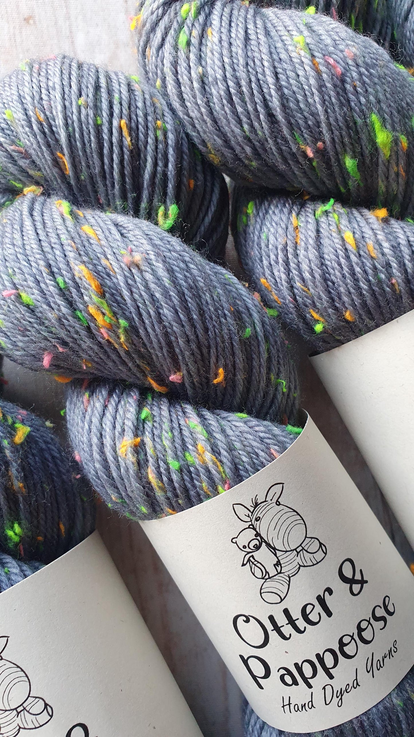 Storm - Hand dyed yarn - Neon DK Donegal Nep/Merino