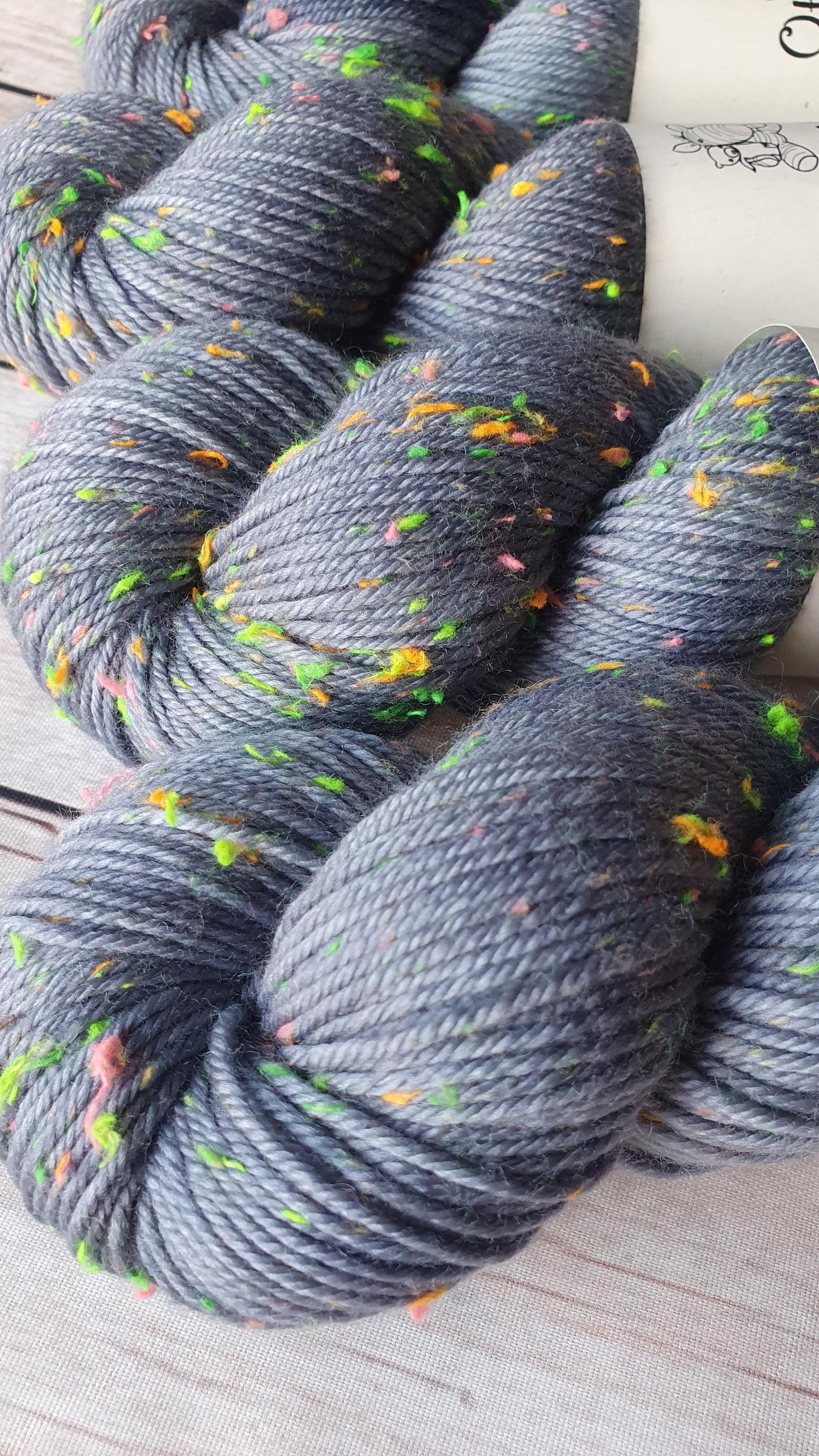 Storm - Hand dyed yarn - Neon DK Donegal Nep/Merino