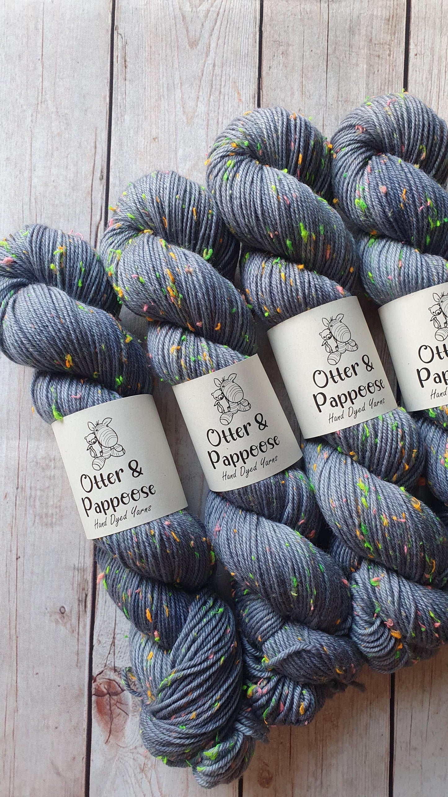Storm - Hand dyed yarn - Neon DK Donegal Nep/Merino