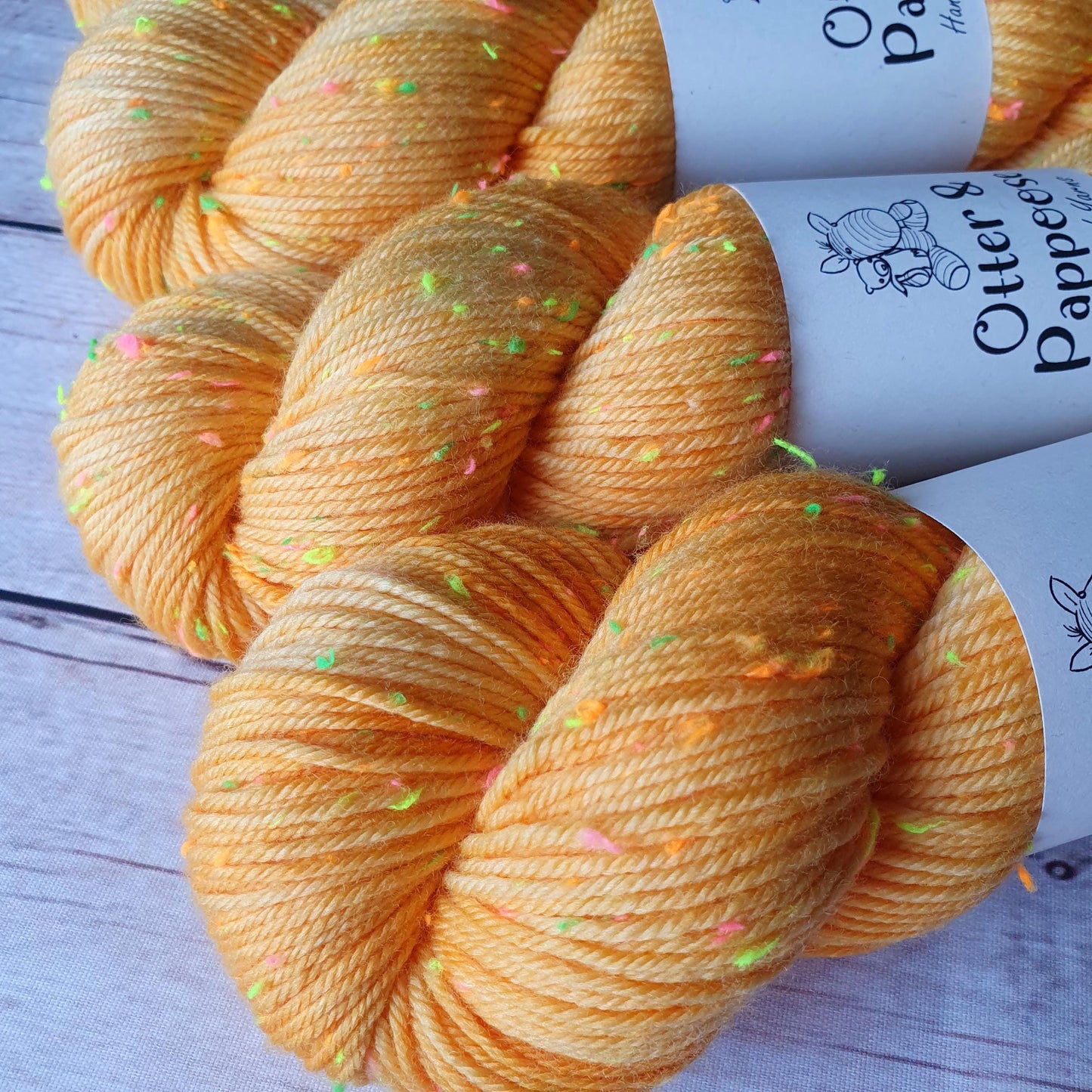 Mango Sorbet - Hand dyed yarn - Neon DK Donegal Nep/Merino