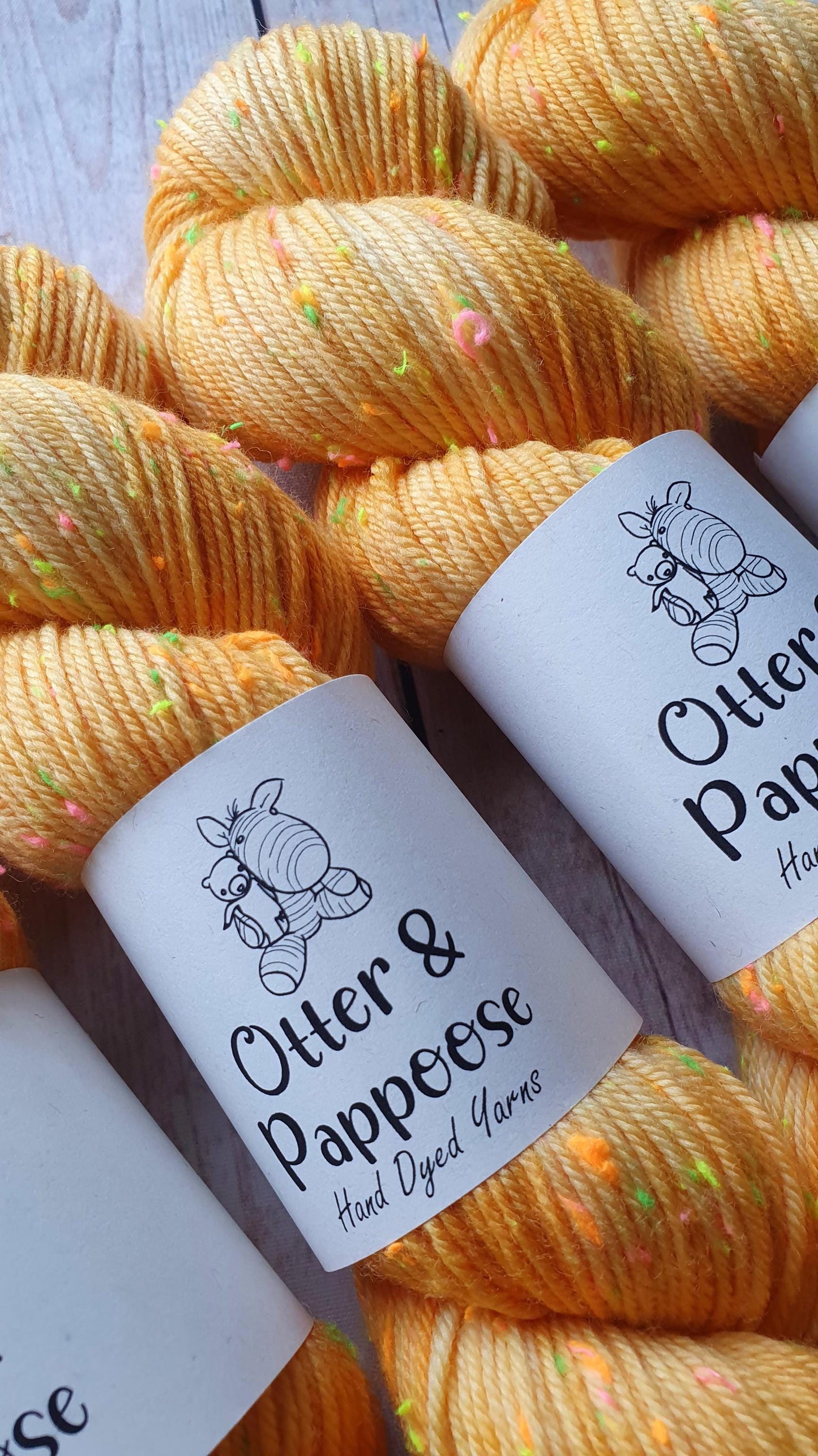 Mango Sorbet - Hand dyed yarn - Neon DK Donegal Nep/Merino