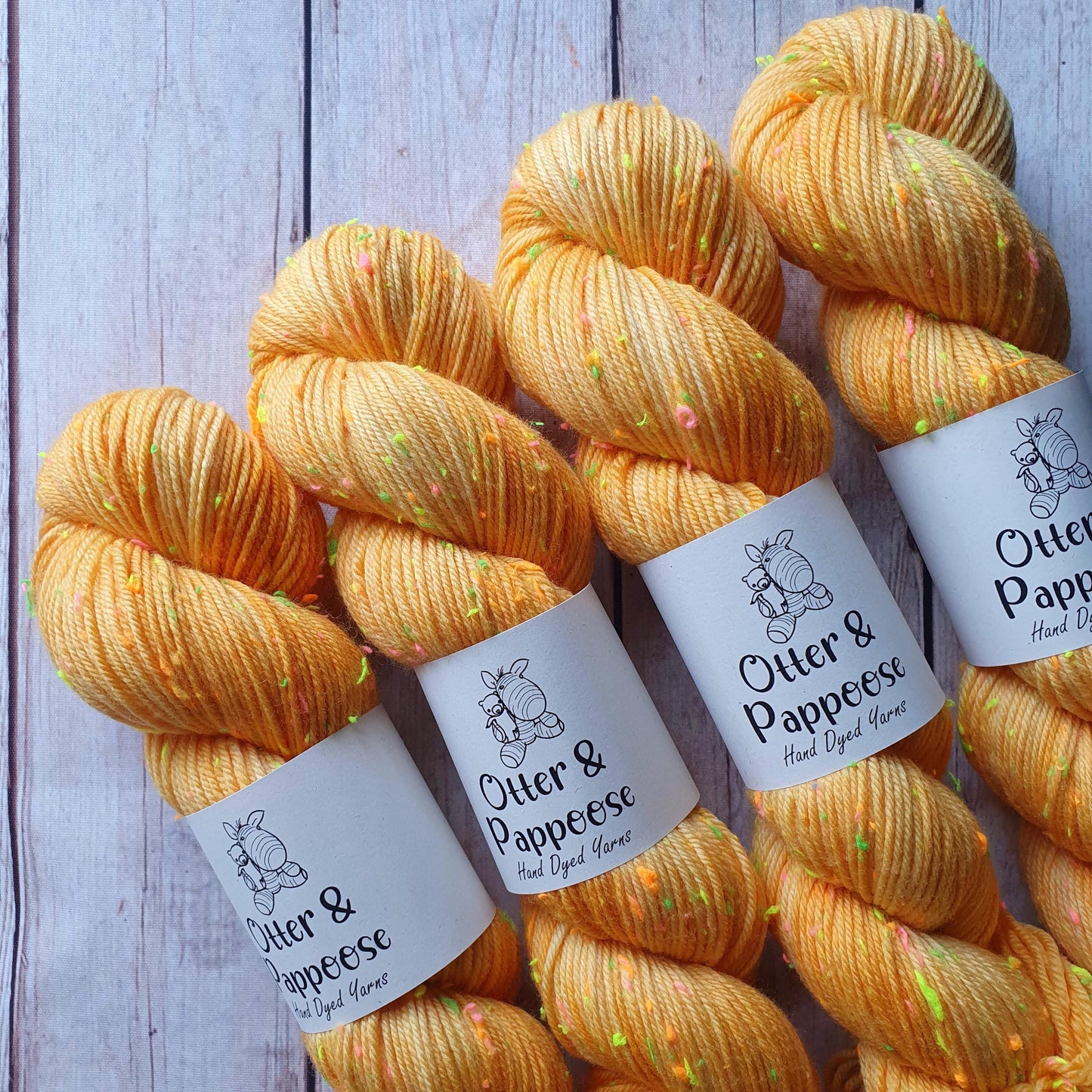 Mango Sorbet - Hand dyed yarn - Neon DK Donegal Nep/Merino
