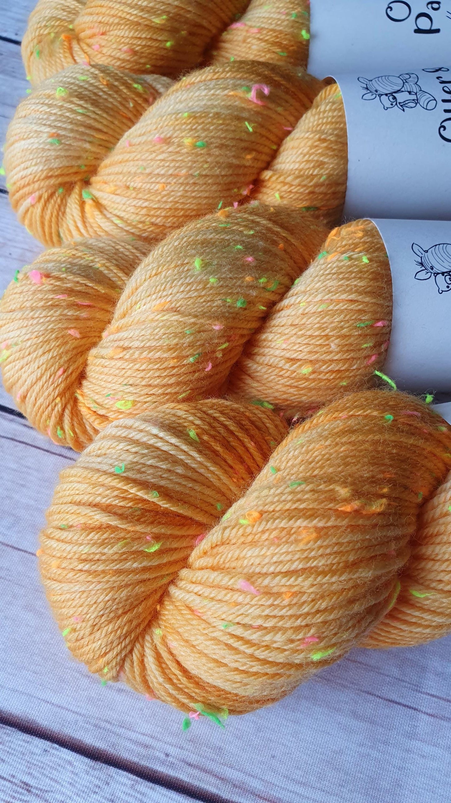 Mango Sorbet - Hand dyed yarn - Neon DK Donegal Nep/Merino