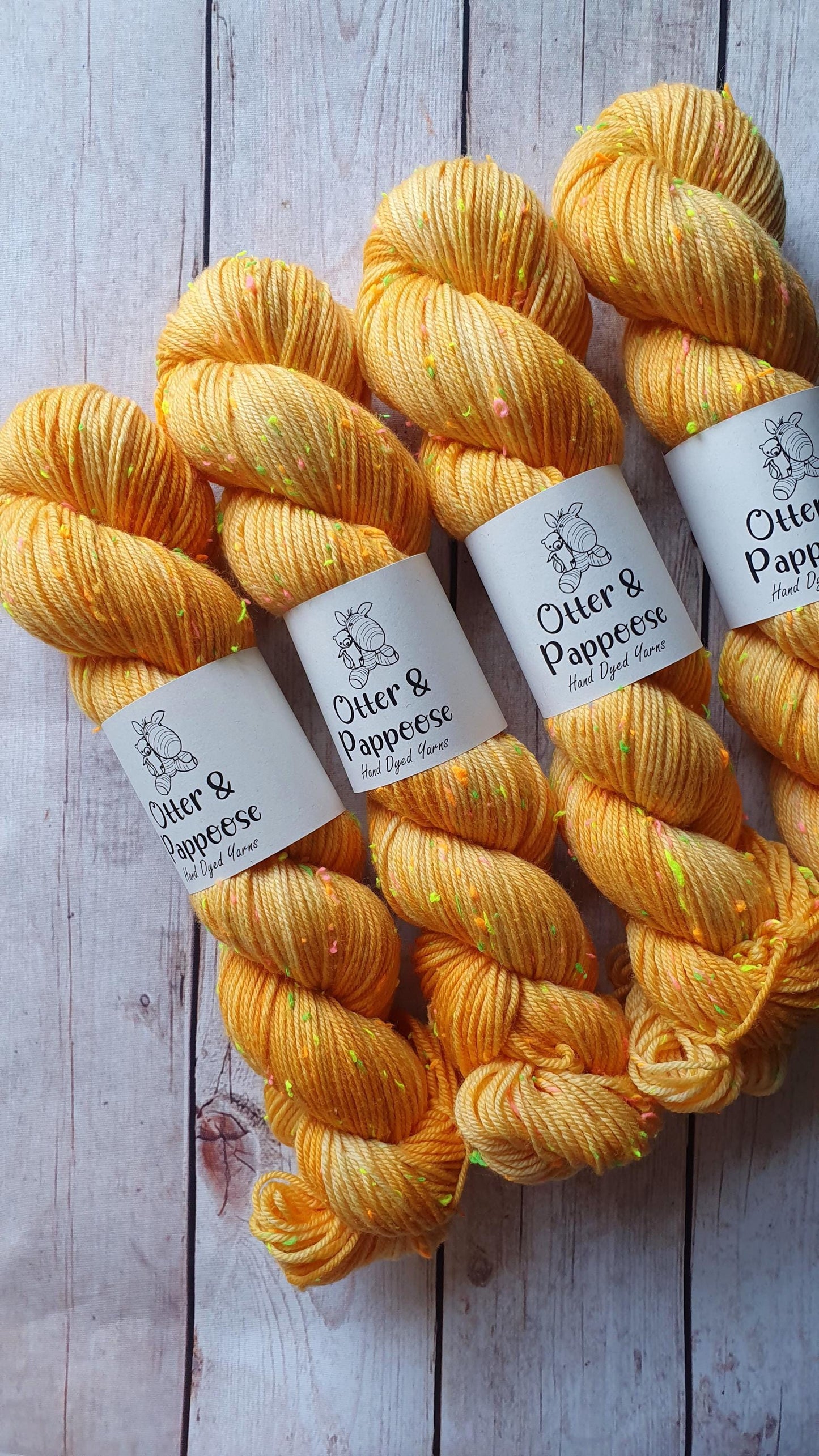 Mango Sorbet - Hand dyed yarn - Neon DK Donegal Nep/Merino