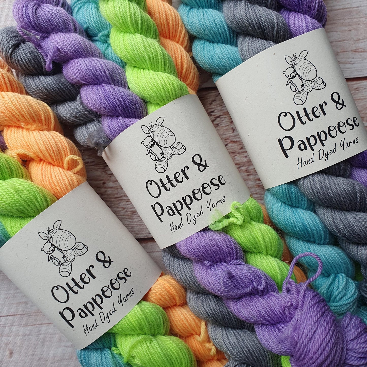Beetlejuice Mini Set - Hand dyed yarn - 4ply Merino nylon