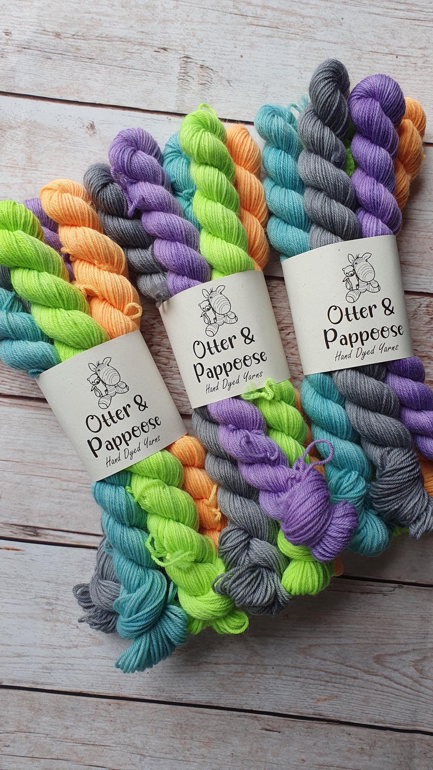 Beetlejuice Mini Set - Hand dyed yarn - 4ply Merino nylon