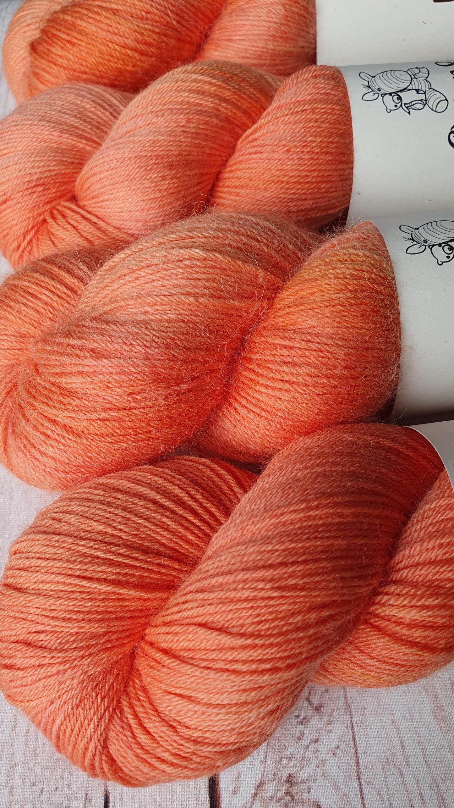 Pamplemousse - Hand dyed yarn - 4ply Merino nylon, 4ply Alpaca