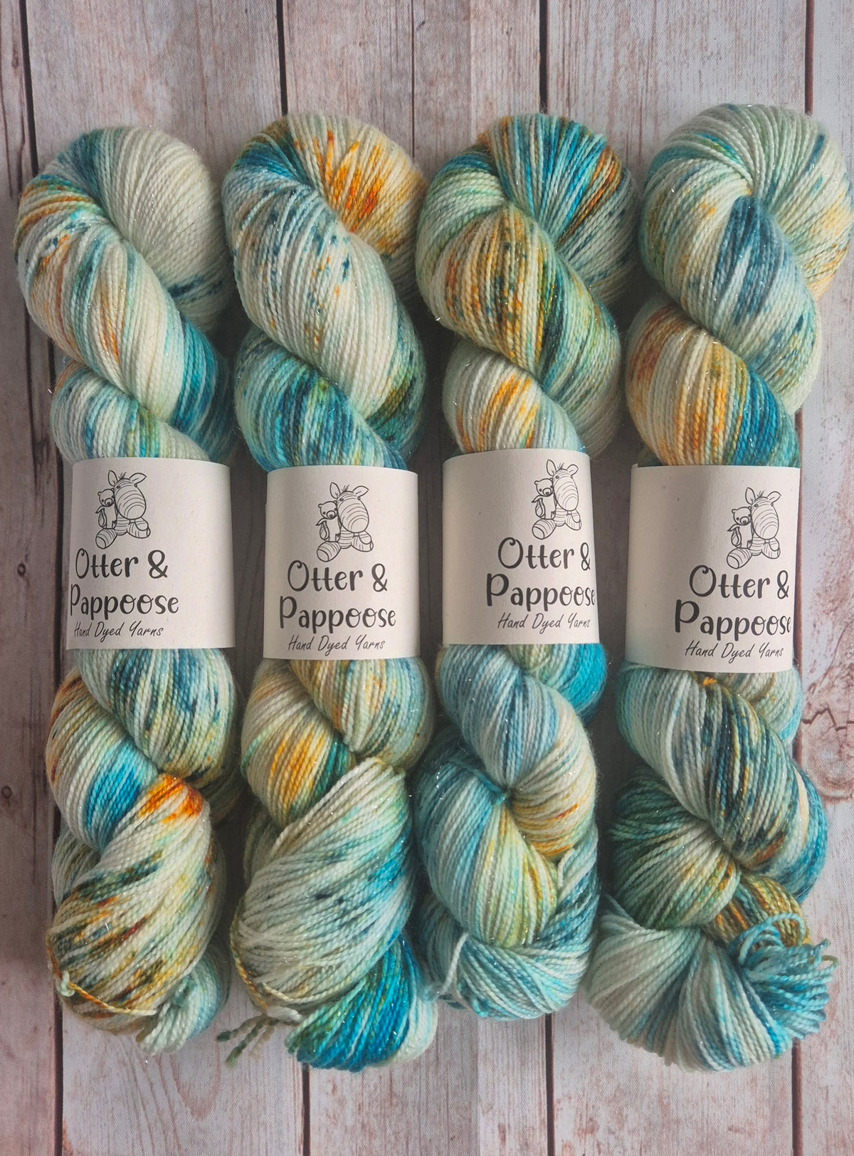 Copper Oxide - Hand dyed yarn - 4ply Sparkle