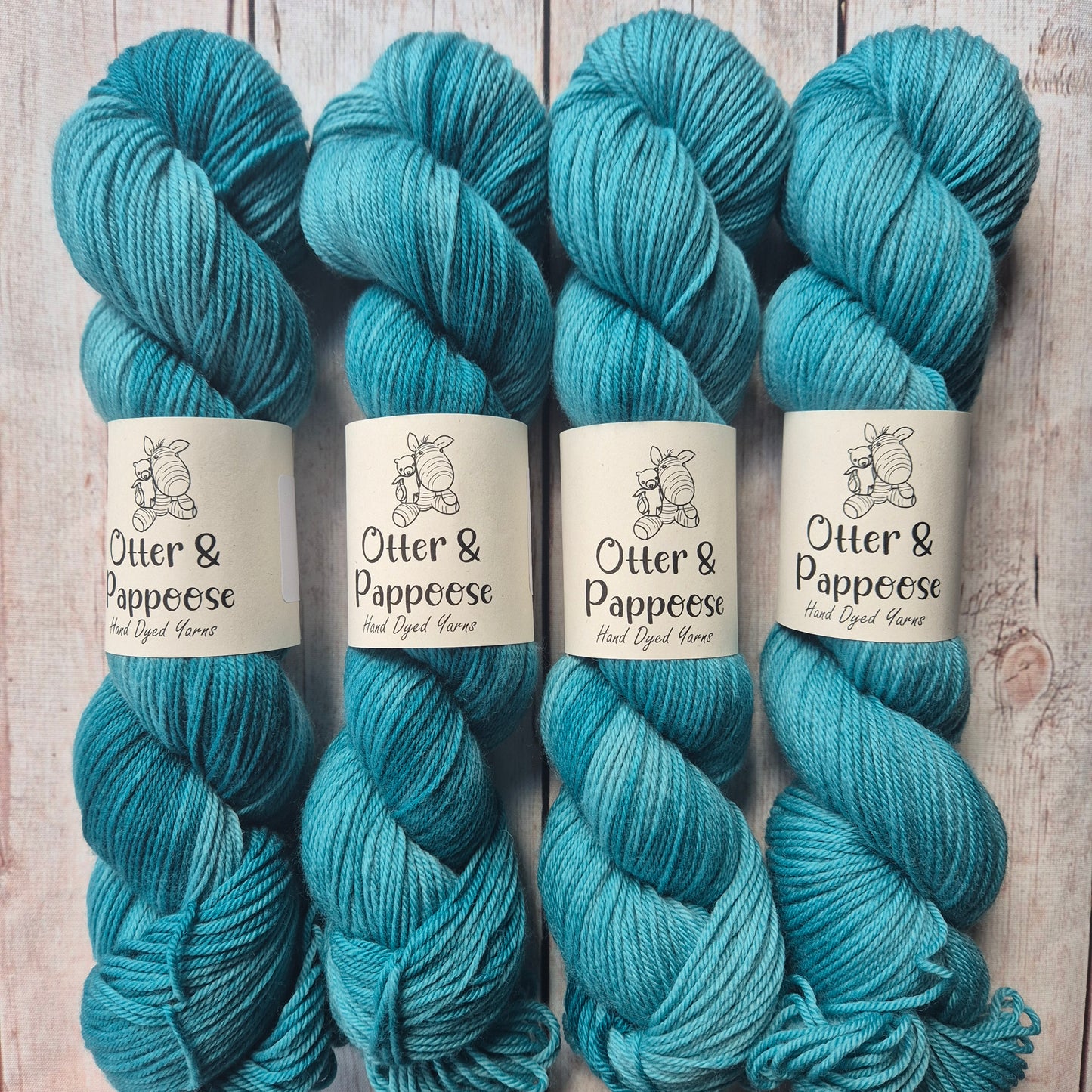 Teal Treasures - Hand dyed yarn - 4ply & DK Merino nylon, DK Donegal Nep/Merino
