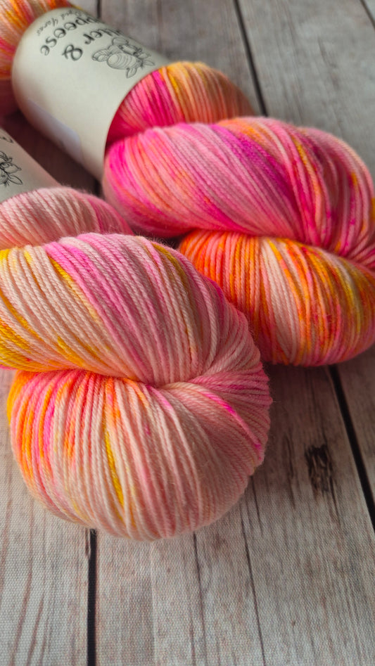 Get The Party Started - Hand dyed yarn - 4ply Merino nylon, 4ply Sparkle
