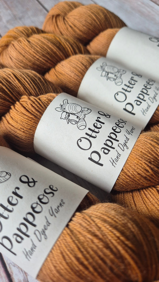 Salted Caramel - Hand dyed yarn - 4ply Merino nylon